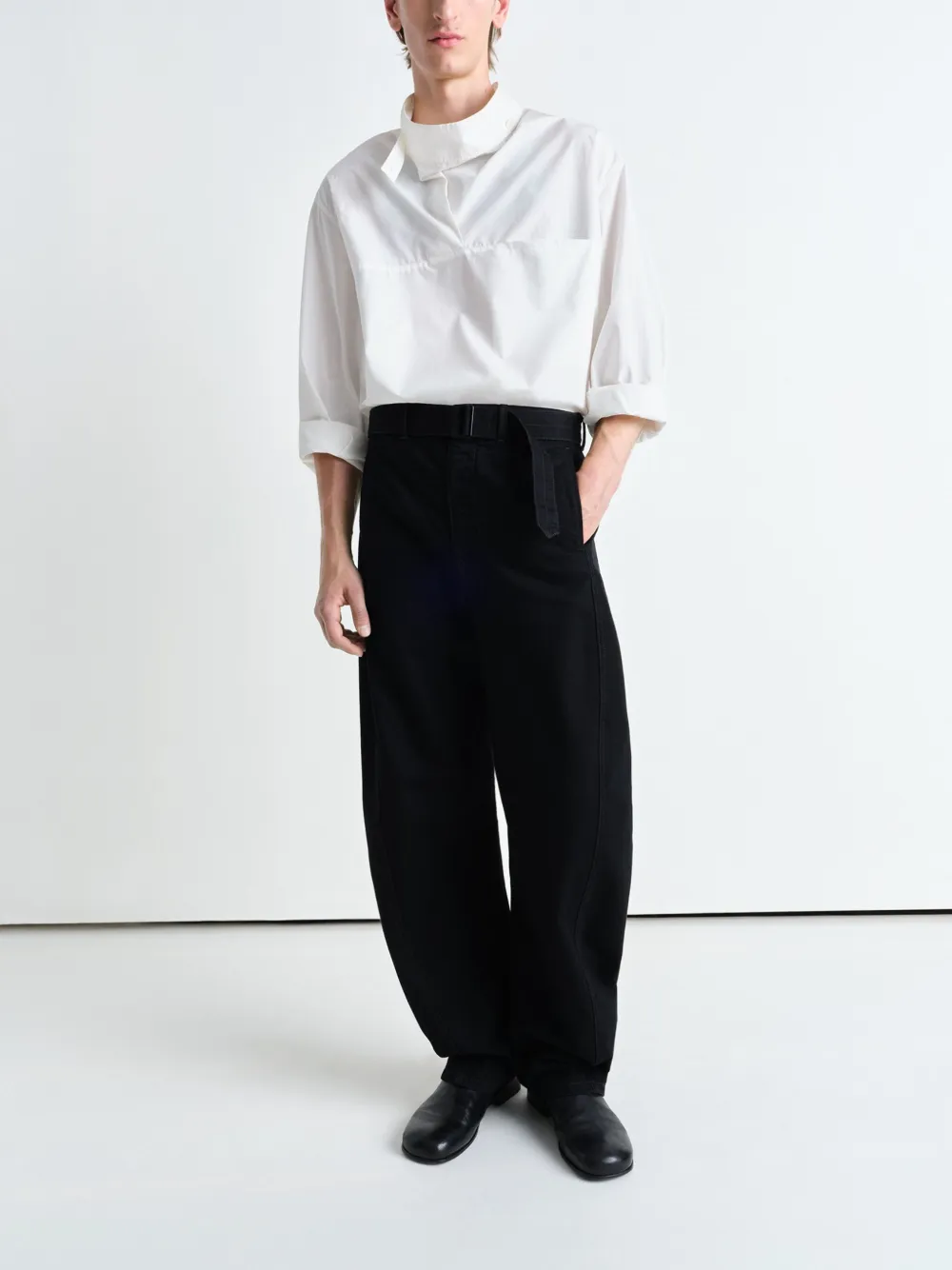 LEMAIRE belted trousers - Zwart