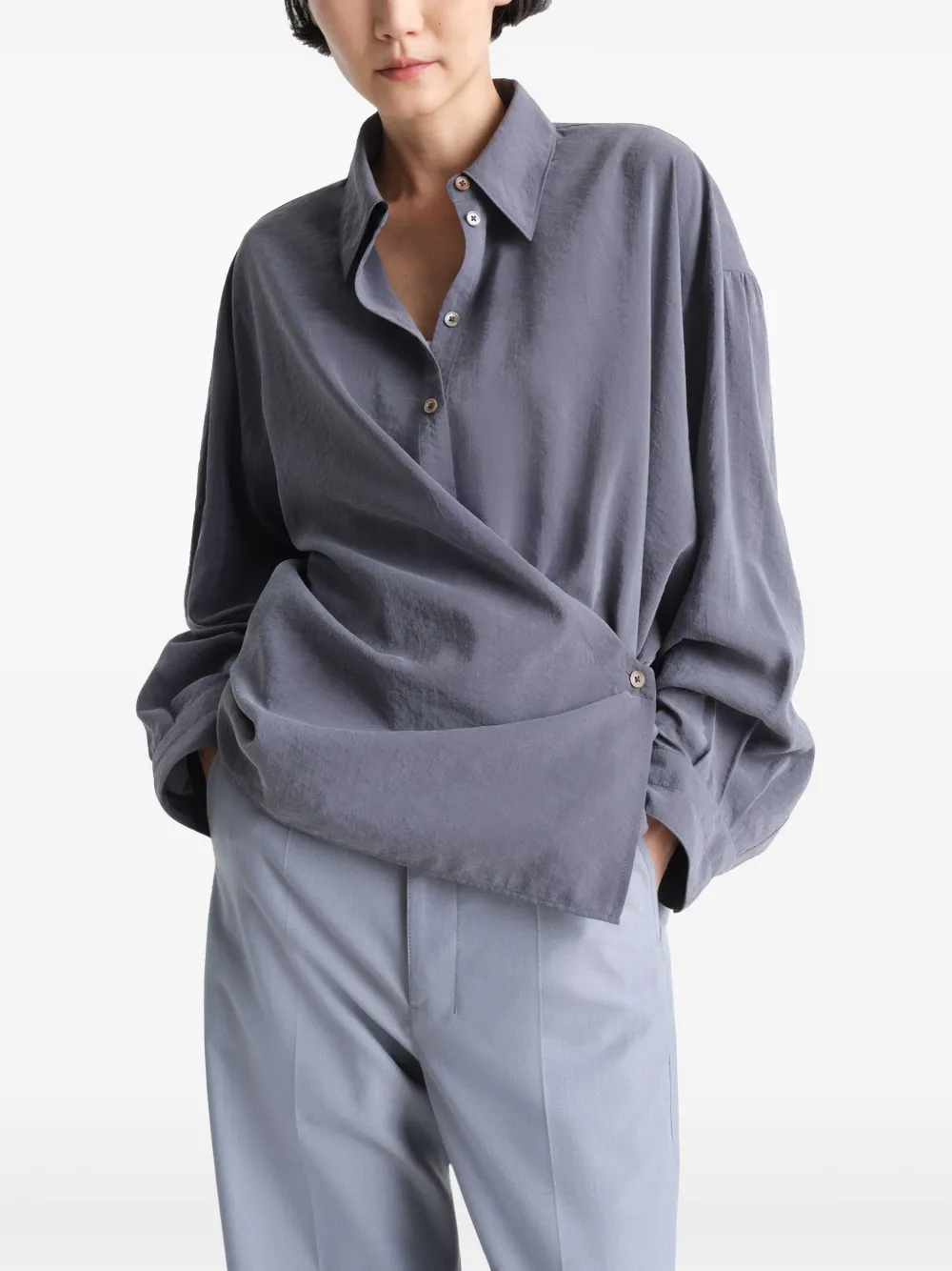 LEMAIRE Blouse met gedraaid effect Grijs