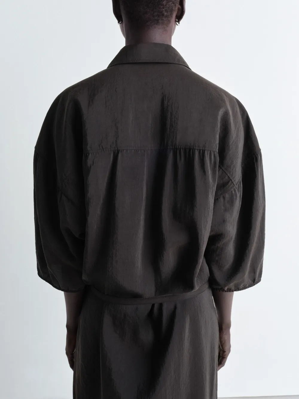 LEMAIRE Asymmetrische blousejurk Zwart