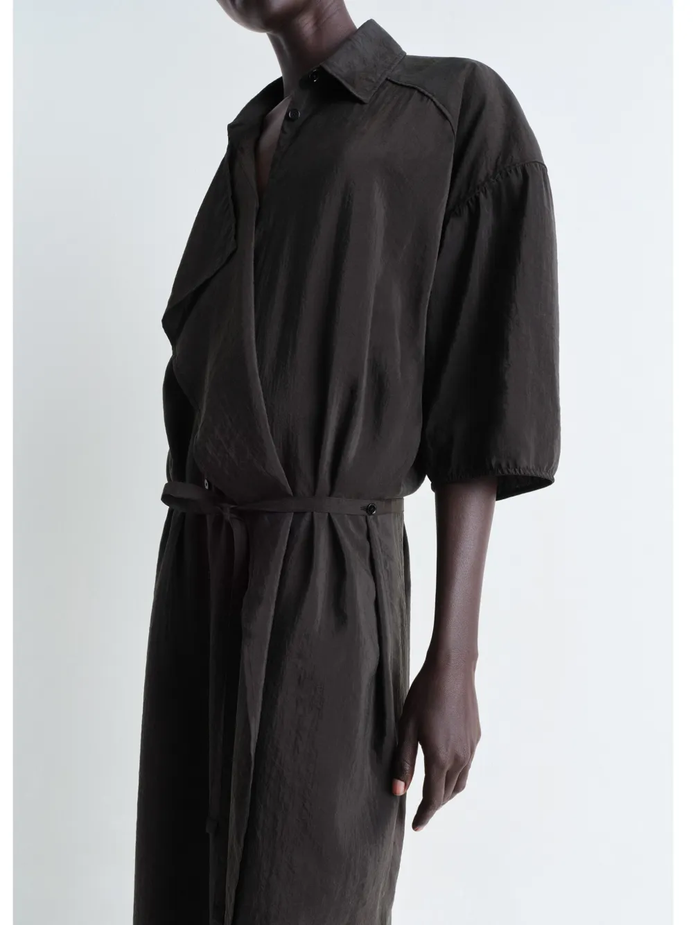 LEMAIRE Asymmetrische blousejurk Zwart