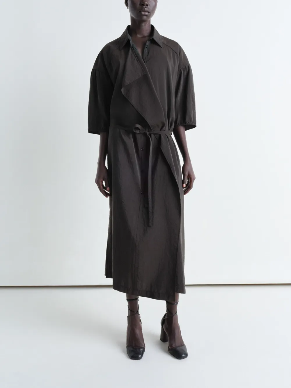 LEMAIRE Asymmetrische blousejurk Zwart