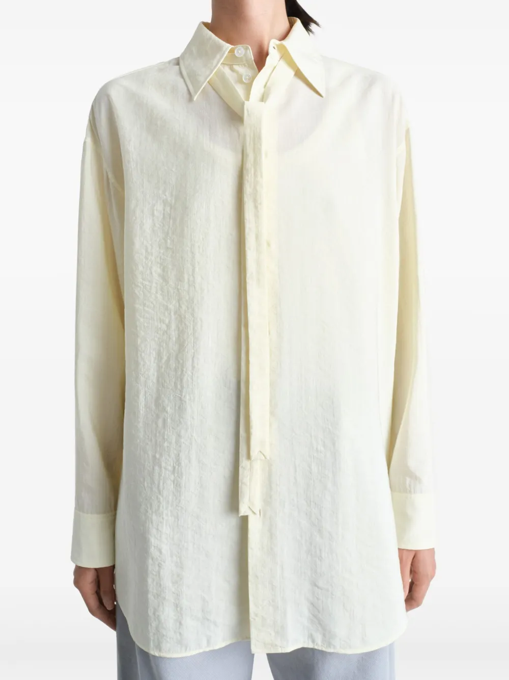 LEMAIRE Lang vest met strik Wit