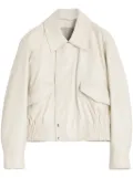 LEMAIRE leather bomber jacket - White