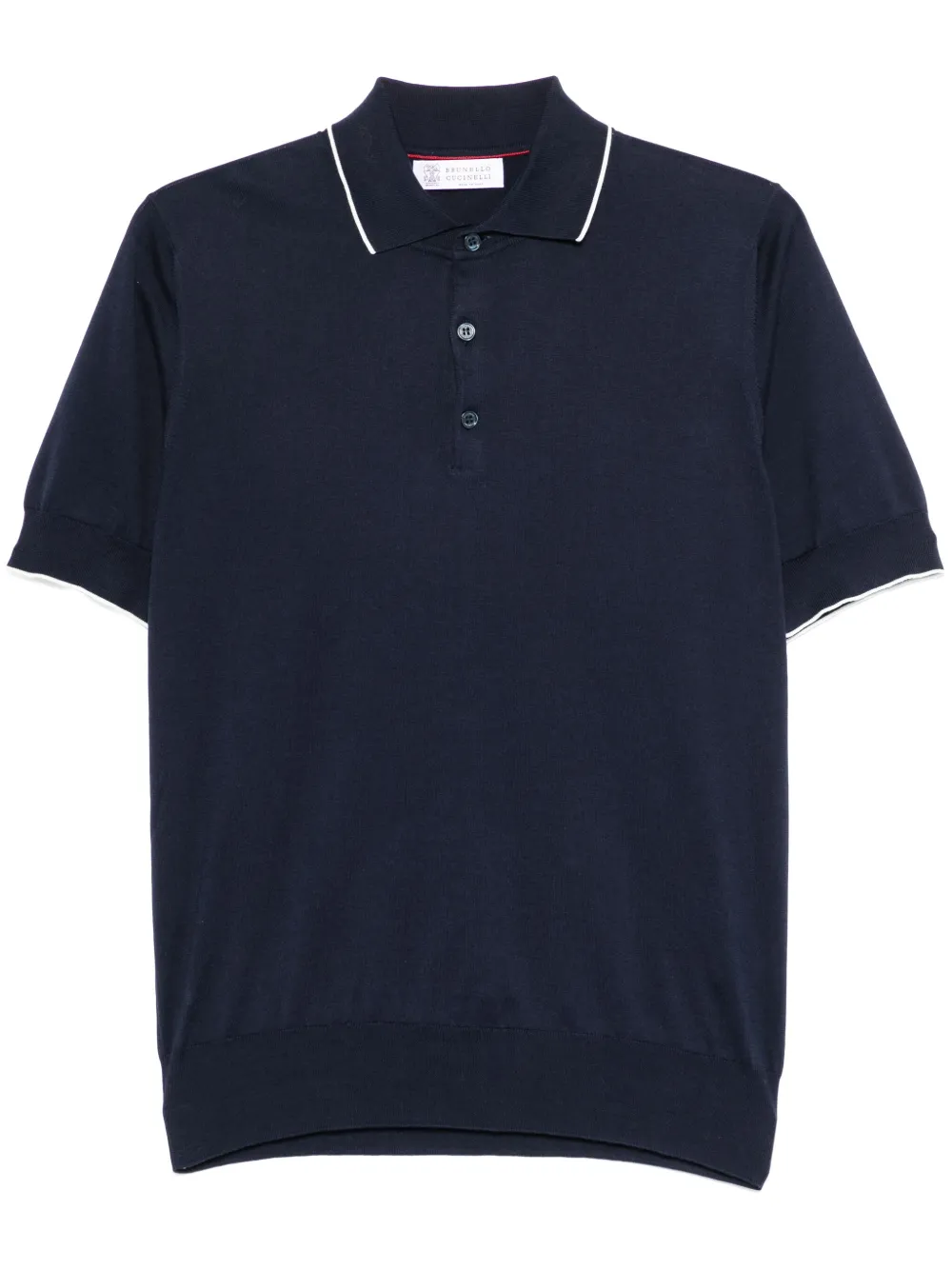 Brunello Cucinelli playera tipo polo de tejido fino | azul | Image 1