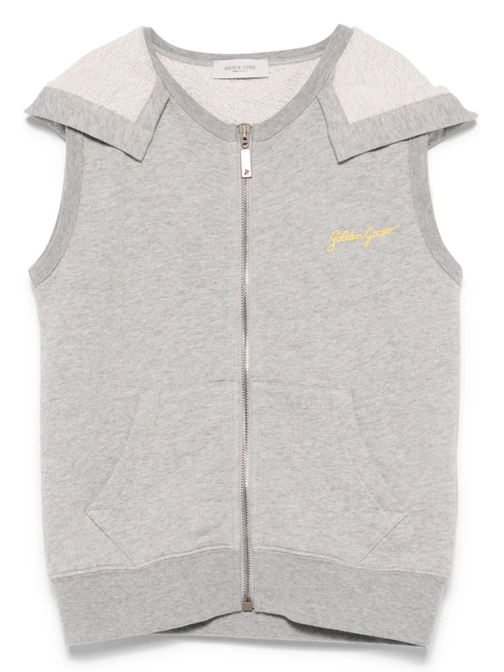Golden Goose Kids Kapuzenweste mit Logo-Patch - Grau