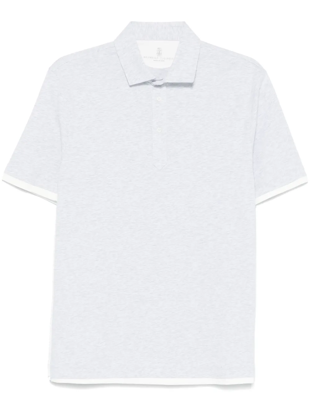 Brunello Cucinelli playera tipo polo con efecto melange | gris | Image 1