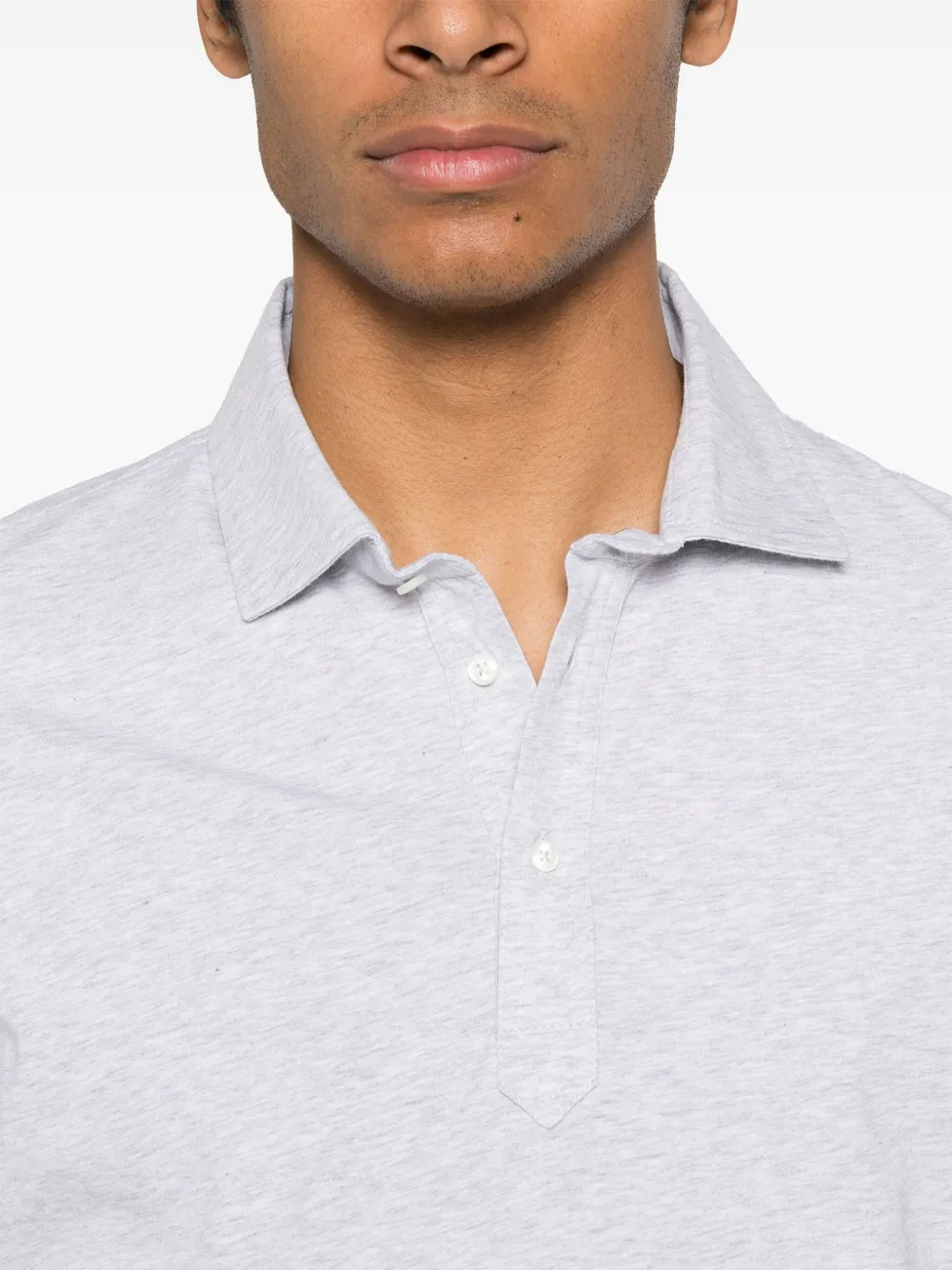 Brunello Cucinelli Poloshirt met gemêleerd effect Grijs