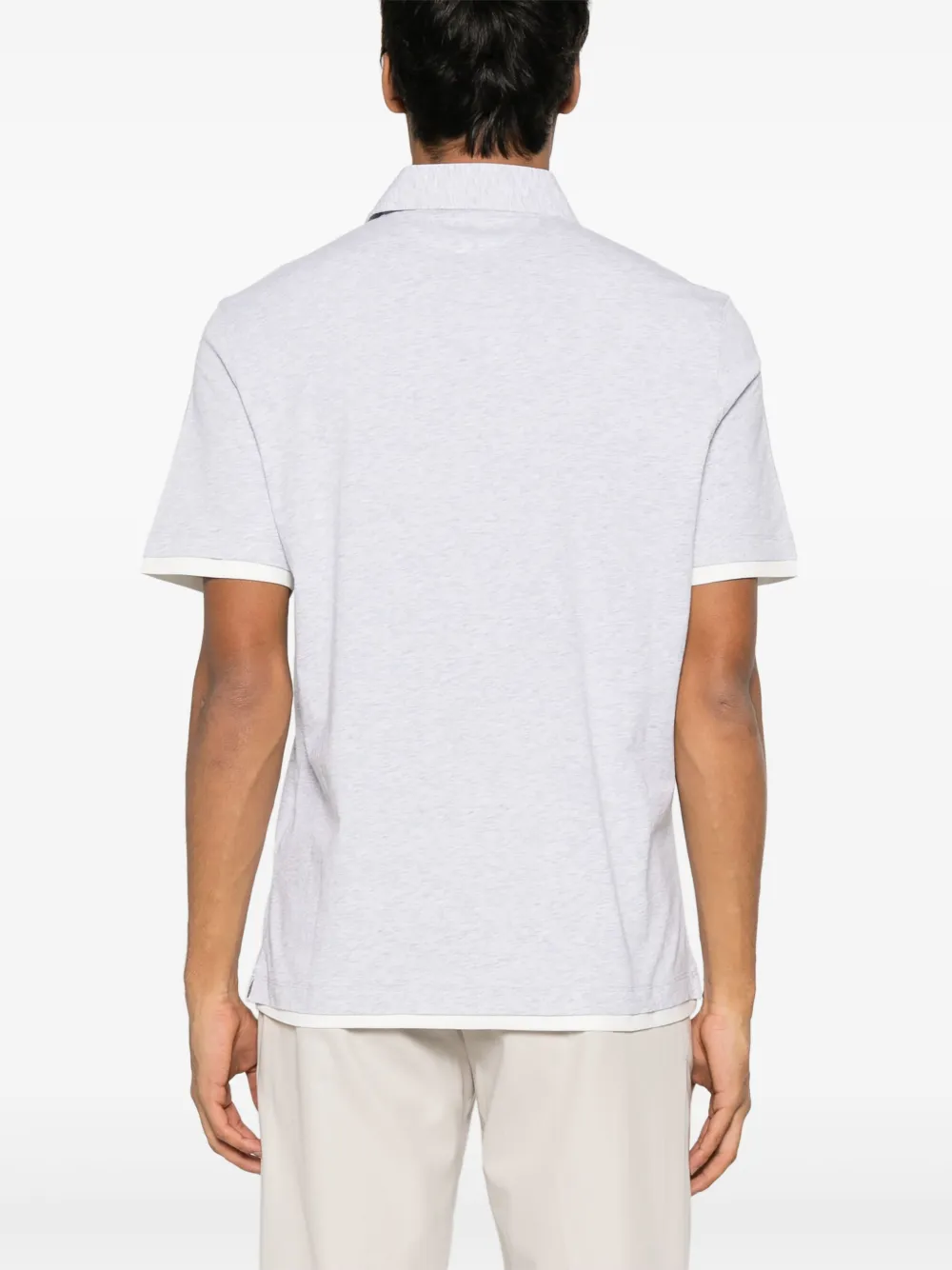 Brunello Cucinelli Poloshirt met gemêleerd effect Grijs