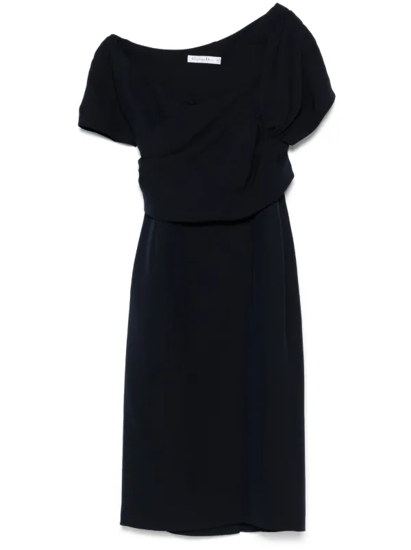 Dior 2000s Wrap-detail Midi Dress - Blue
