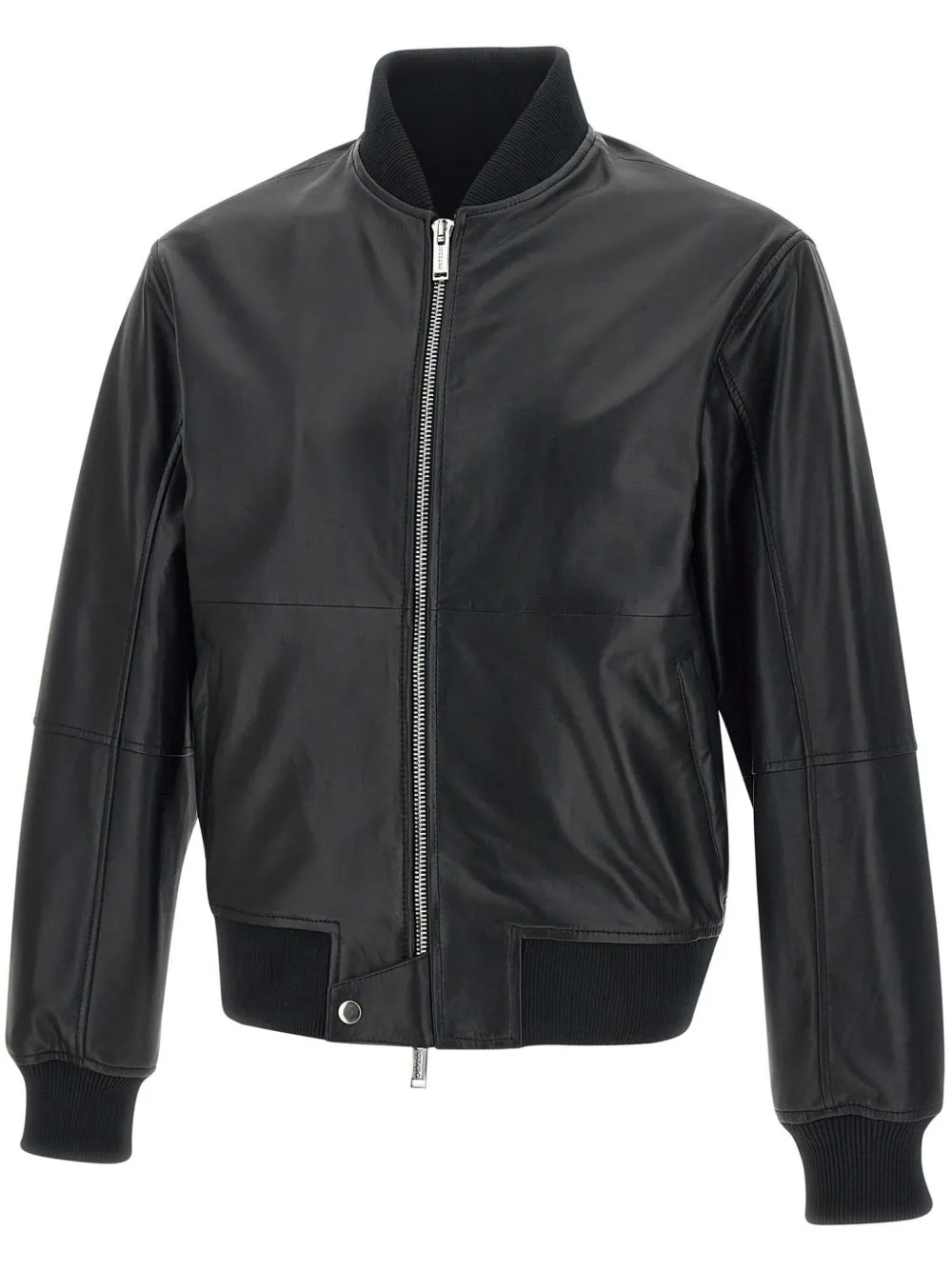 zip-front leather jacket