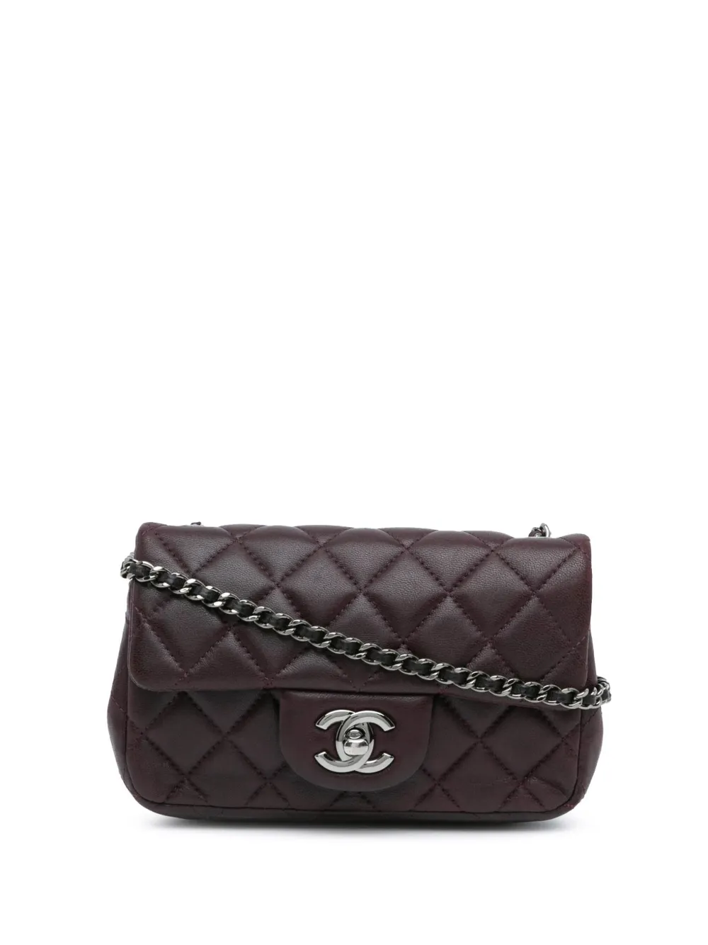 CHANEL Pre-Owned Borsa a tracolla Flap Rectangular extra mini in pelle di agnello 2011 | viola | Image 1