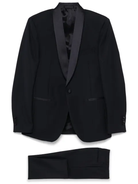 Lardini satin-trim suit 