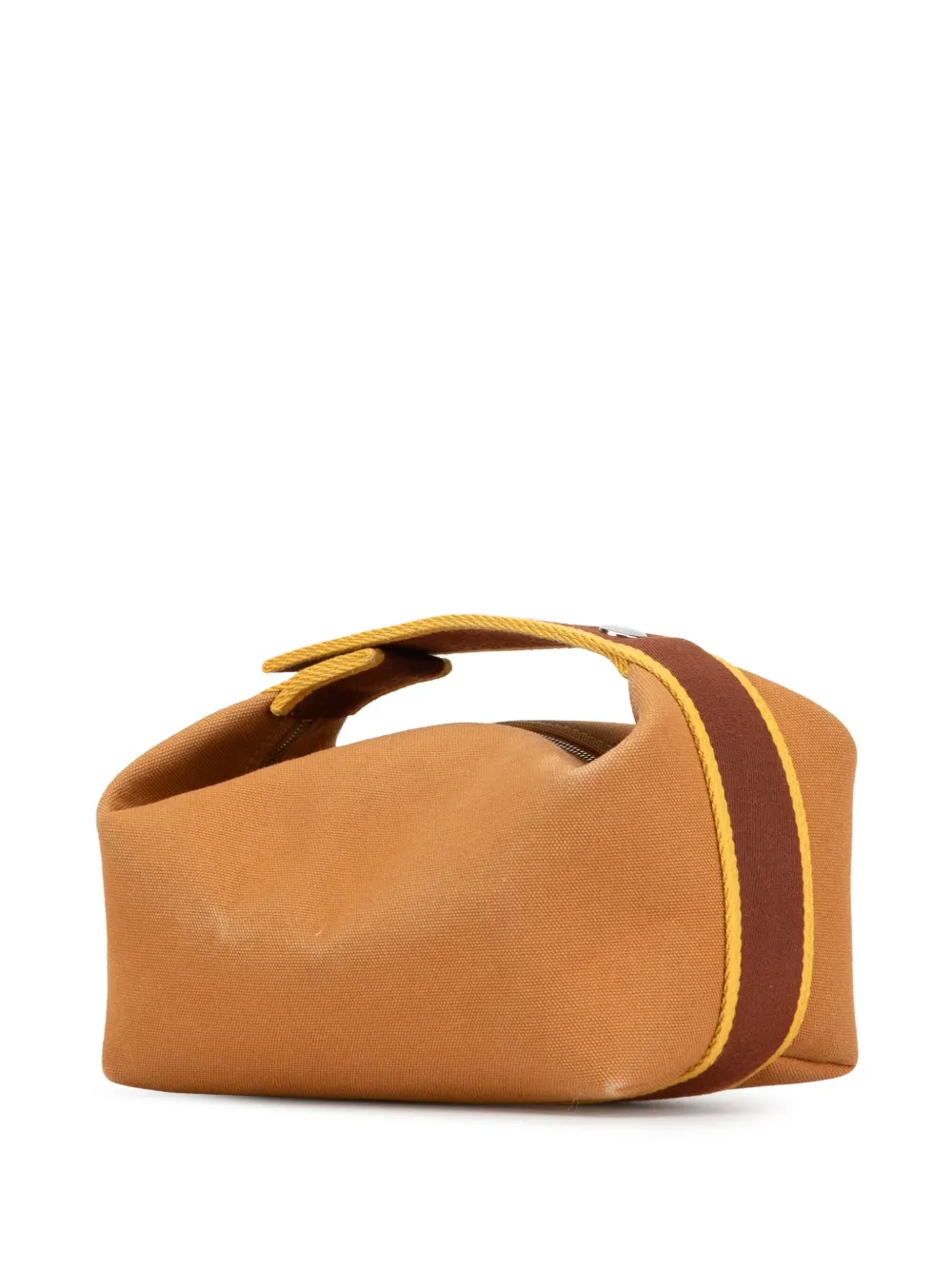 Pre-owned Hermes 2020-2024 Small Toile Bride A Brac Vanity Bag In Brown