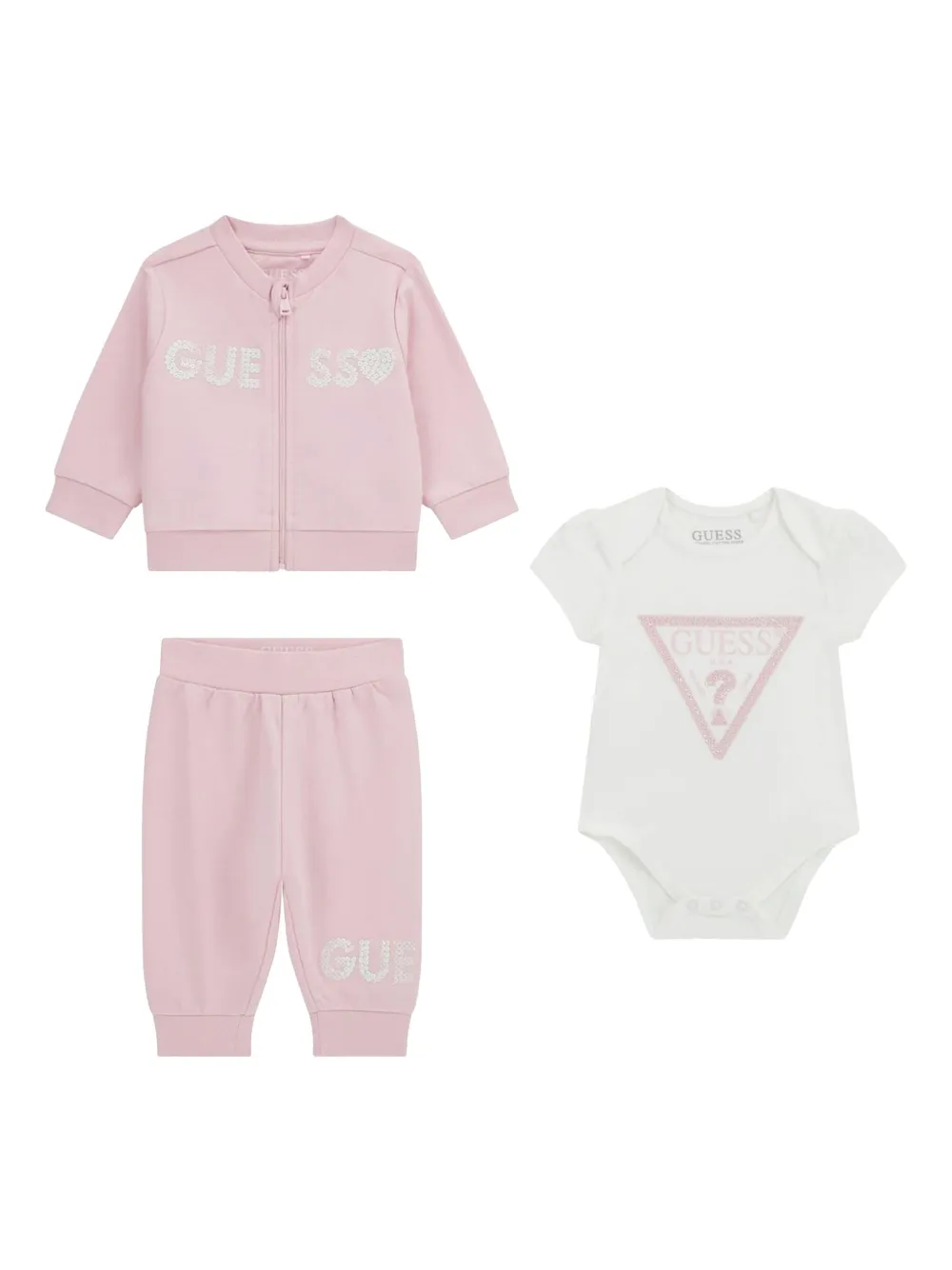 Guess kids Trainingspak met logo Roze