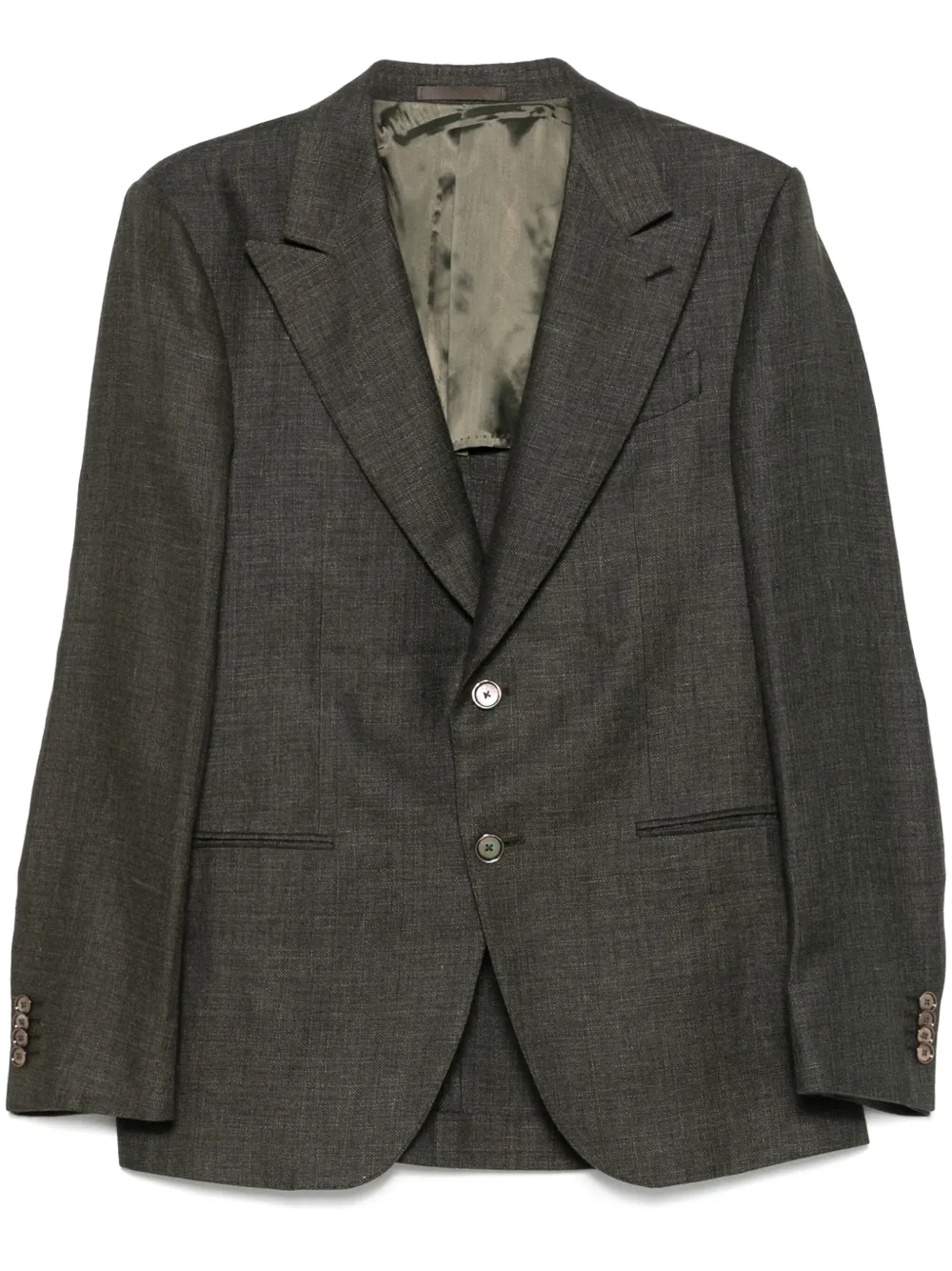 Caruso Single-breasted Blazer In Green