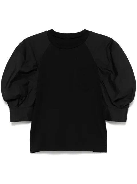 sacai playera con mangas en contraste