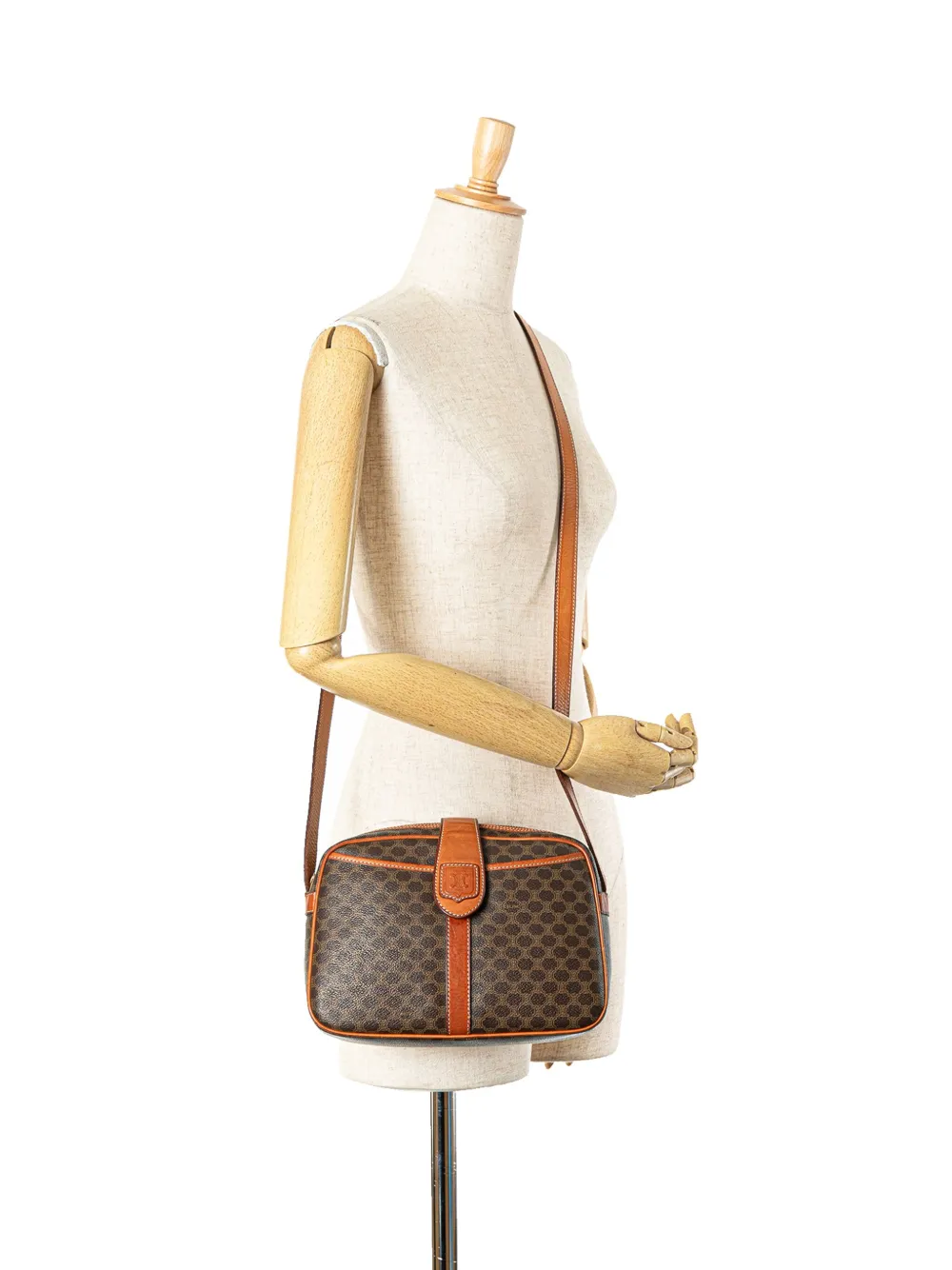 Céline Pre-Owned 1900s Macadam gecoate canvas crossbodytas - Bruin