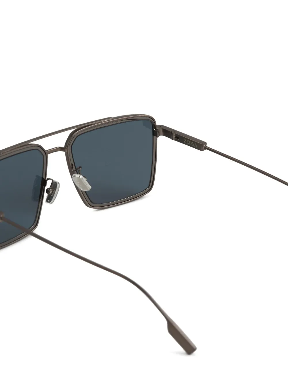 Zegna Zonnebril met vierkant montuur Bruin