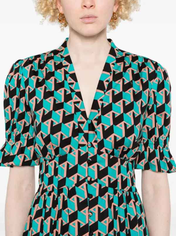 DVF Diane Von Furstenberg Erica ドレス | グリーン | FARFETCH JP