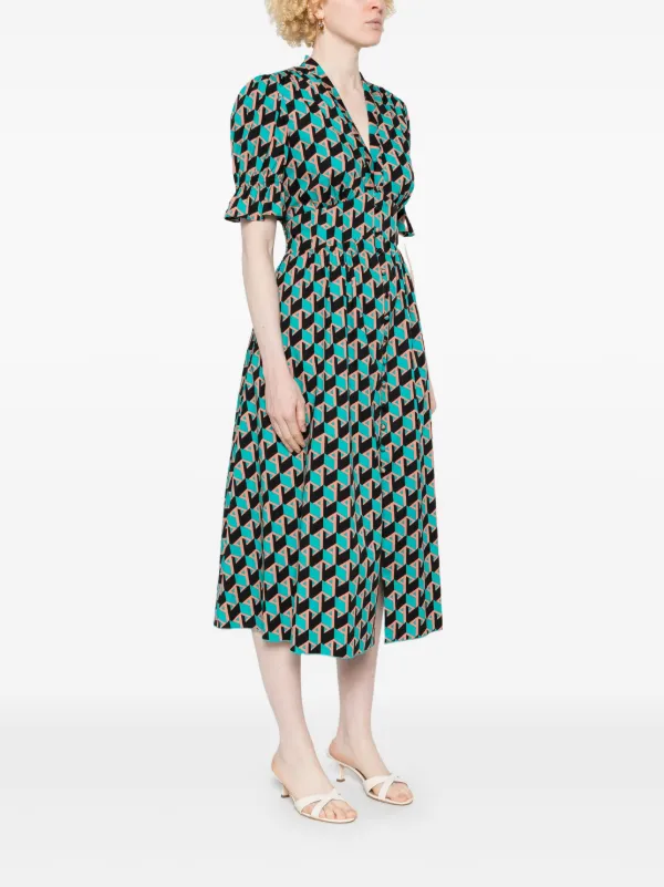 DIANE von FURSTENBERG☆エリカプリント コットン ミディドレス Erica printed cotton midi dress in multicoloured - Diane Von