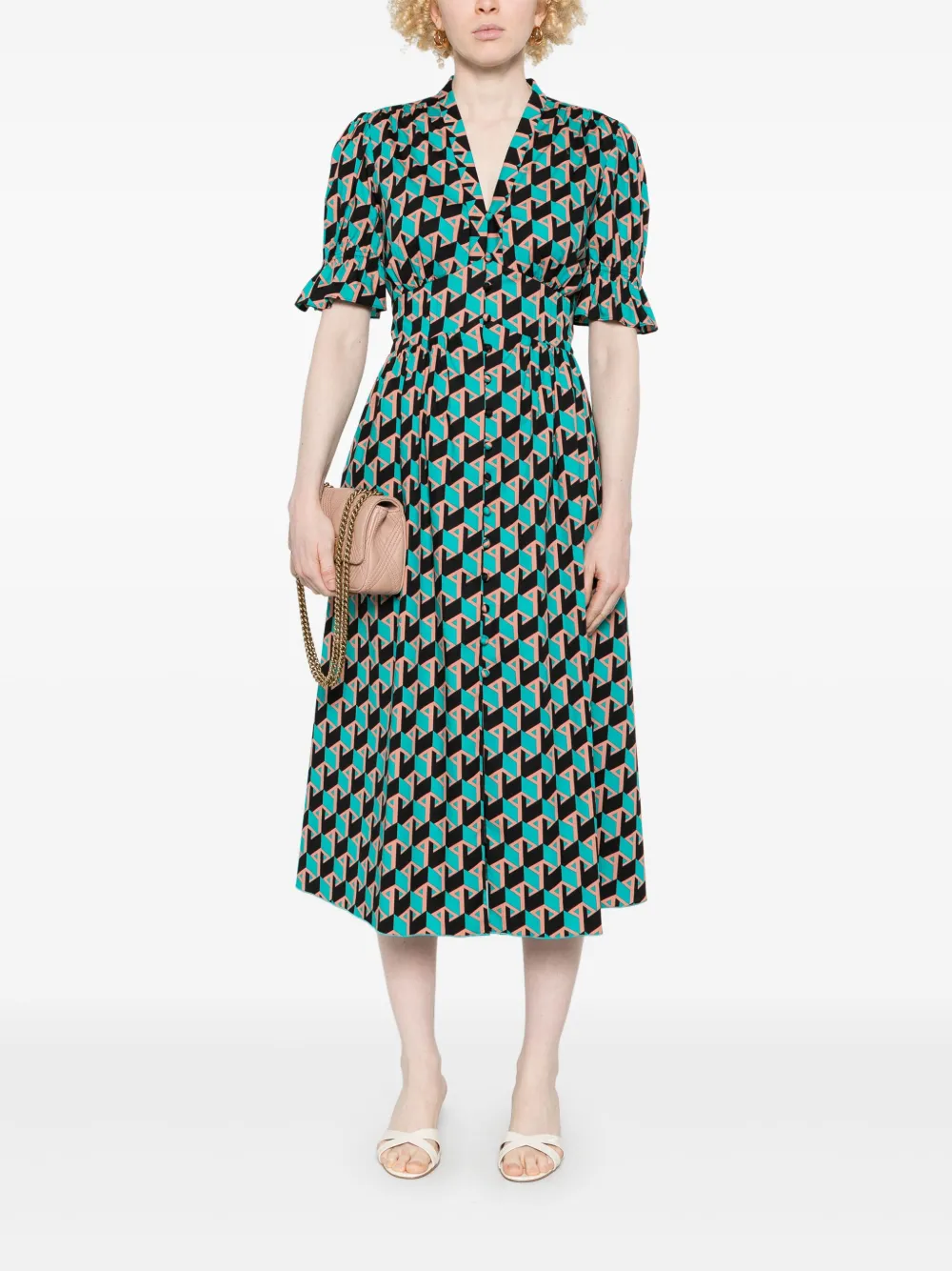 DVF Diane von Furstenberg Erica midi-jurk - Groen