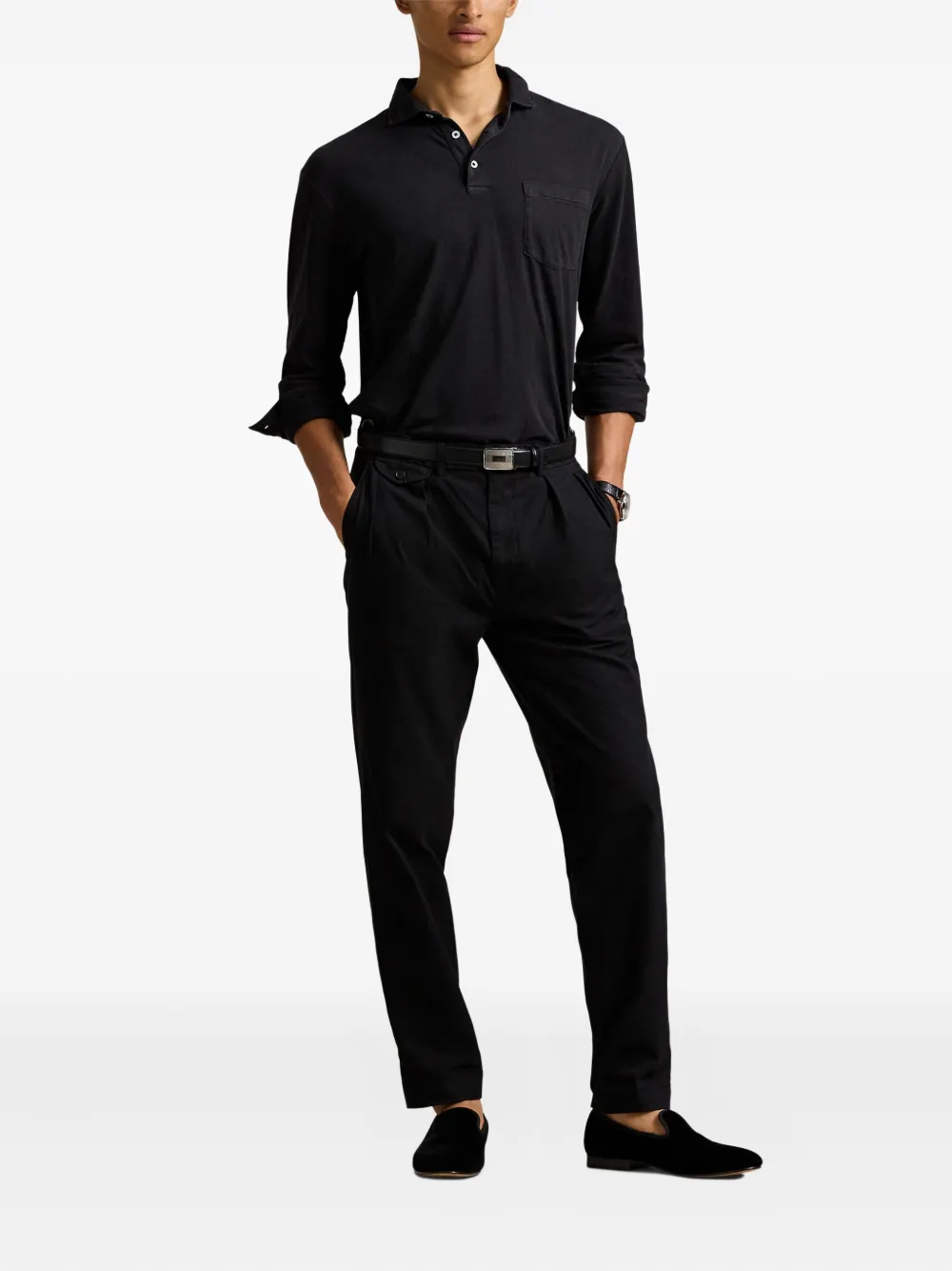 Polo Ralph Lauren Poloshirt met lange mouwen Zwart
