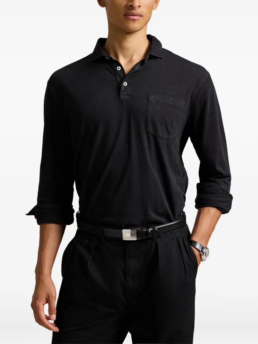 Polo Ralph Lauren Poloshirt met lange mouwen Zwart