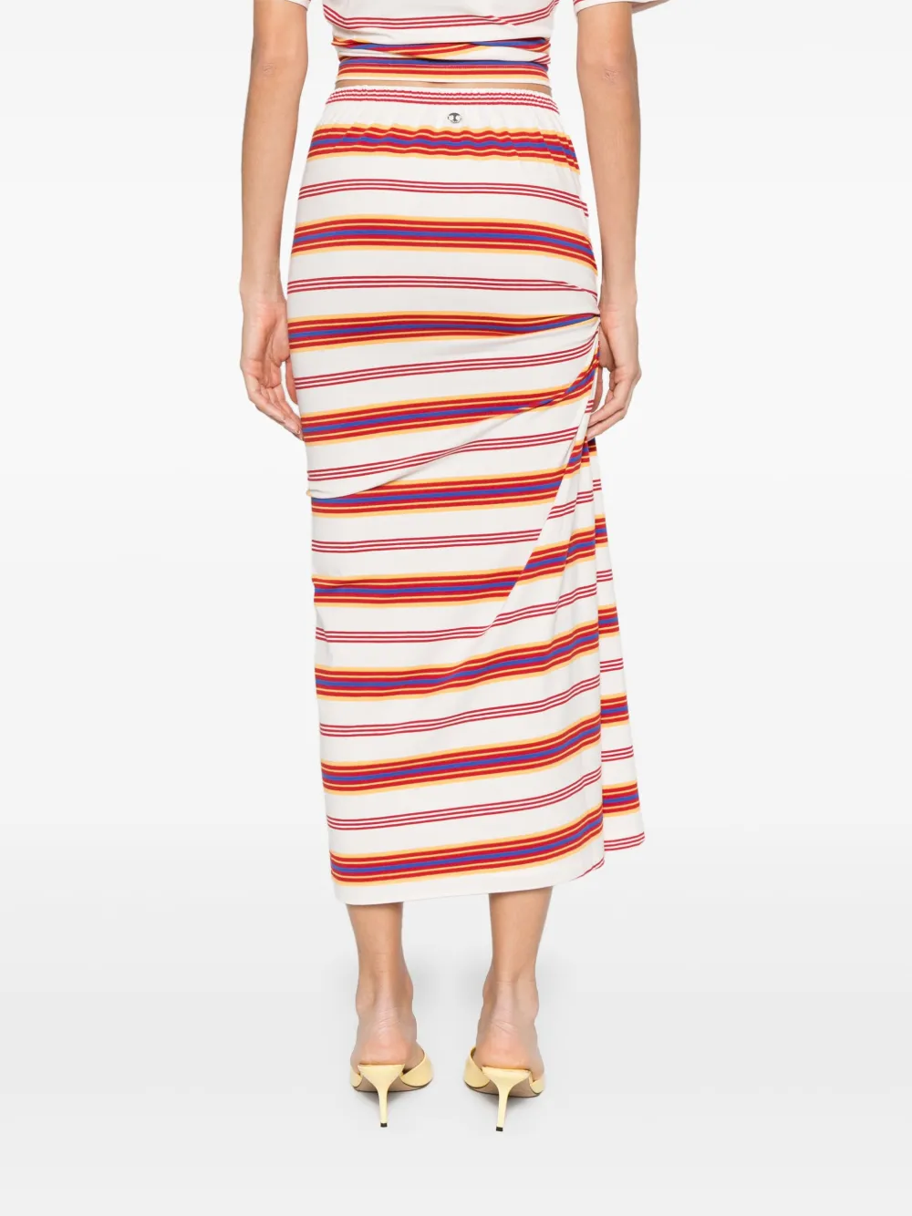 Rabanne Gestreepte midi-rok Wit