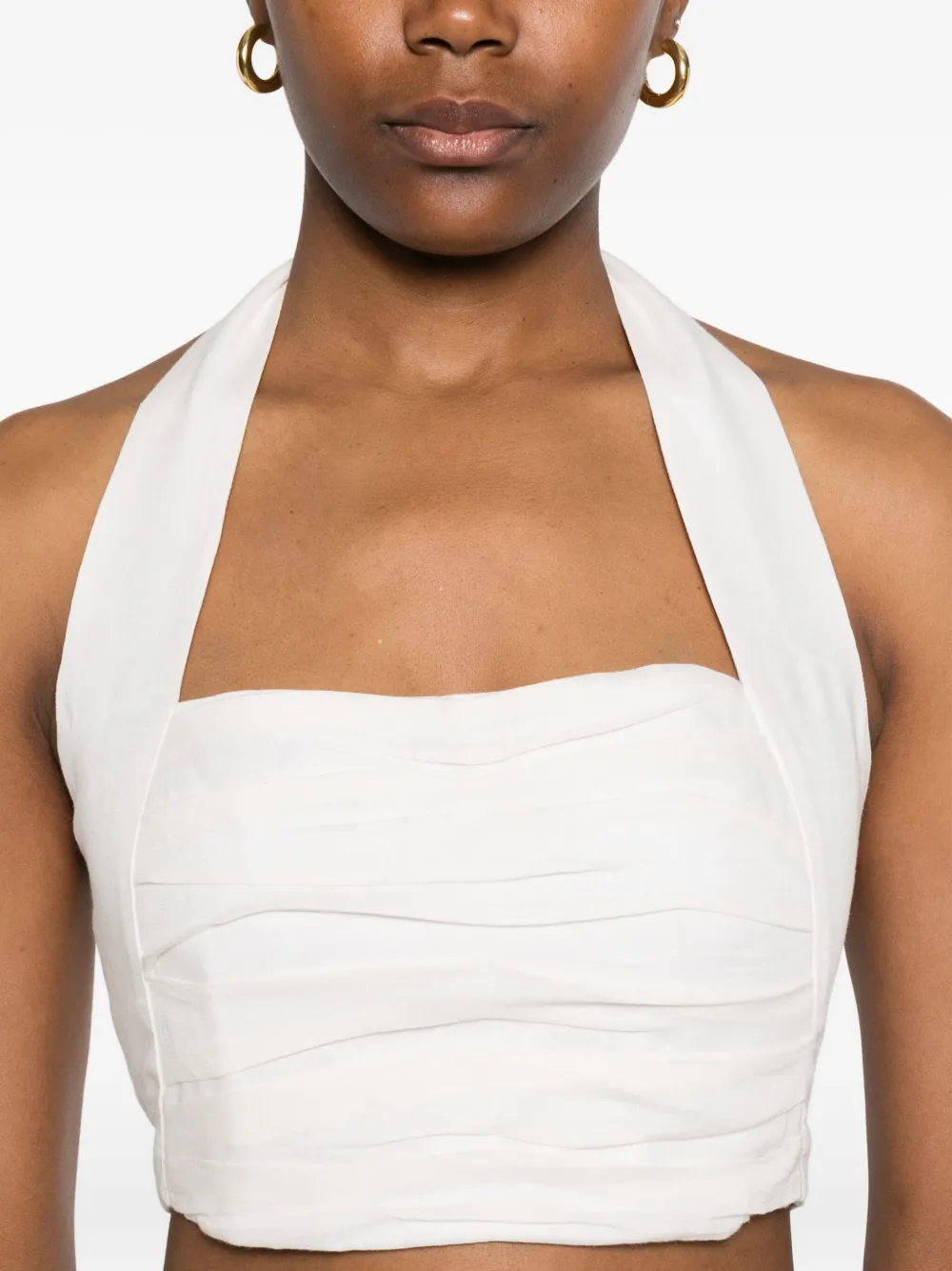 Cala de la Cruz Fiji cropped top Beige