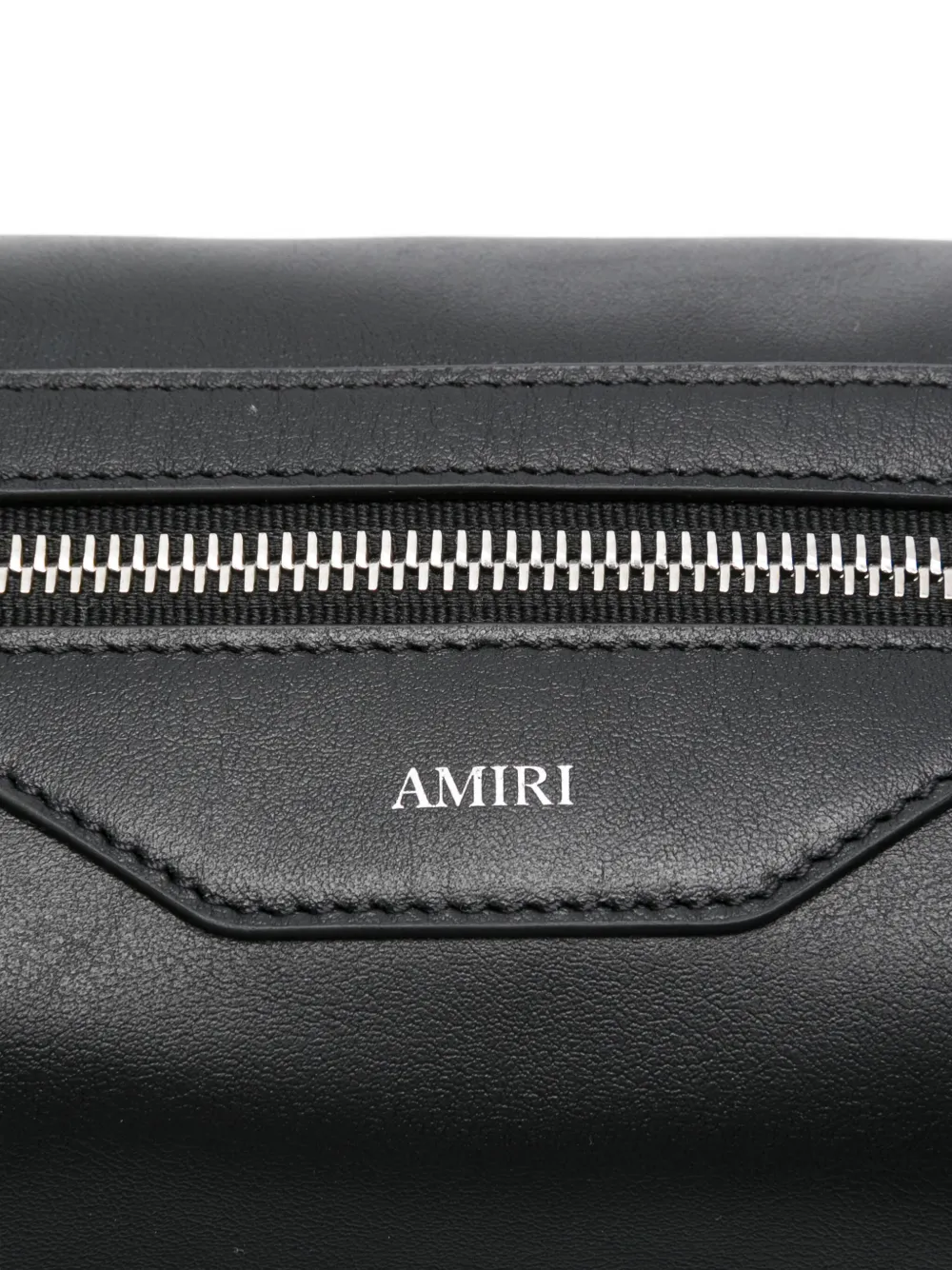 AMIRI Leren toilettas met logo-applicatie Zwart