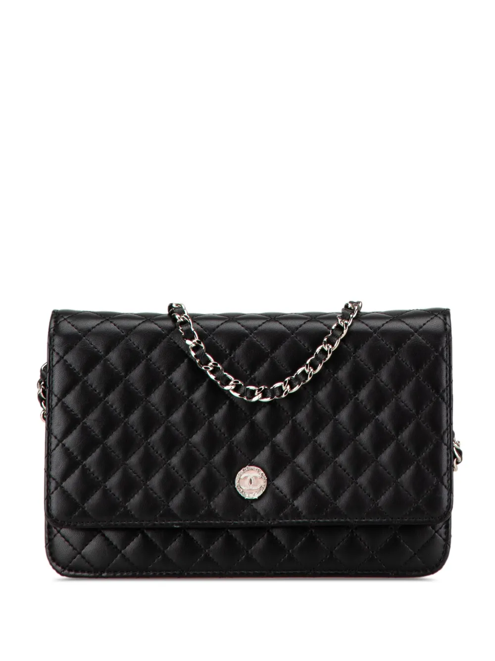 CHANEL Pre-Owned 2008-2009 Microquilted Lambskin Wallet On Chain crossbody bag - Schwarz