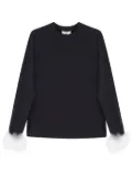 Sleeper feather-detail T-shirt - Black