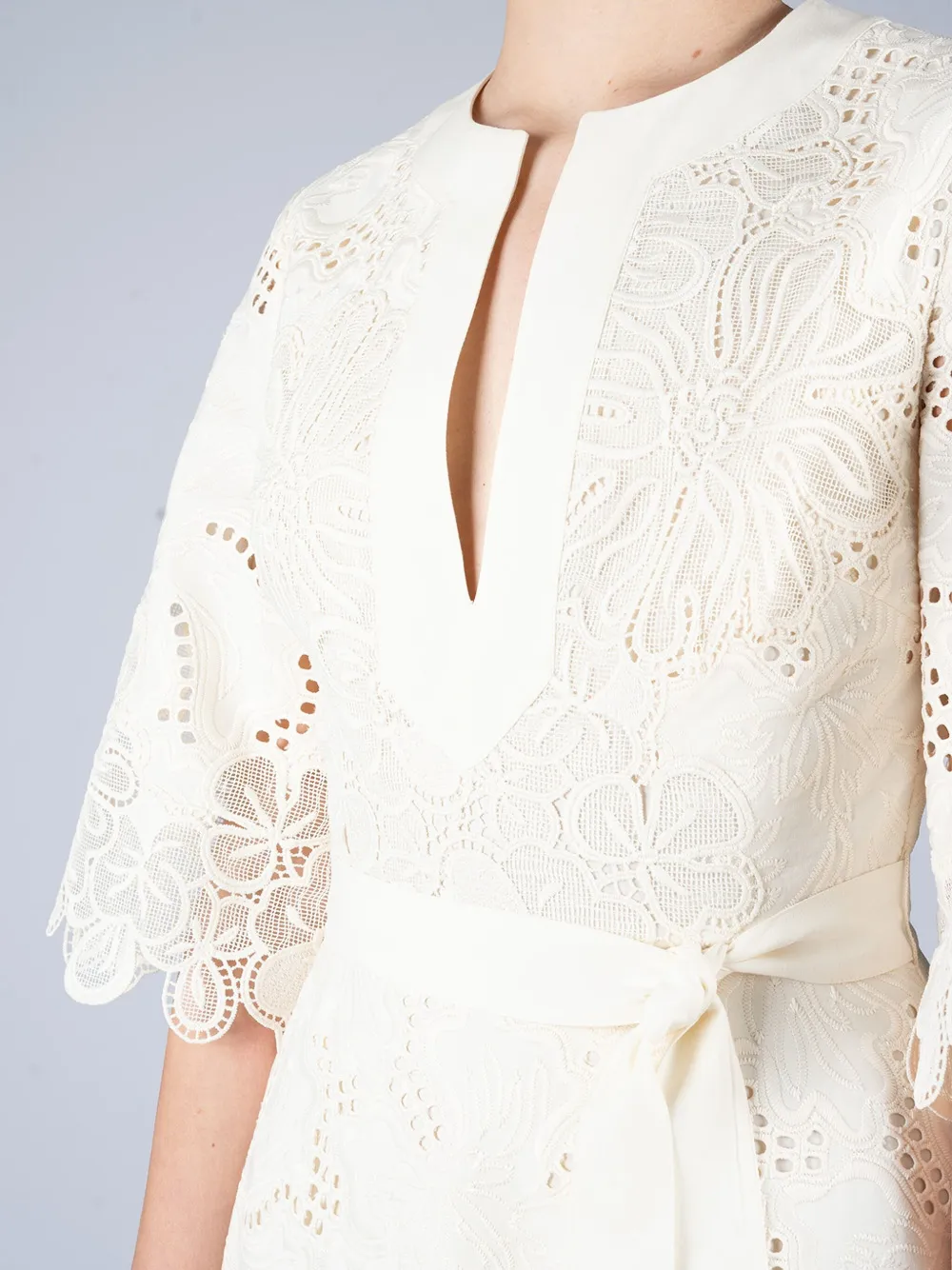 Elie Saab Midi-jurk met borduurwerk Wit