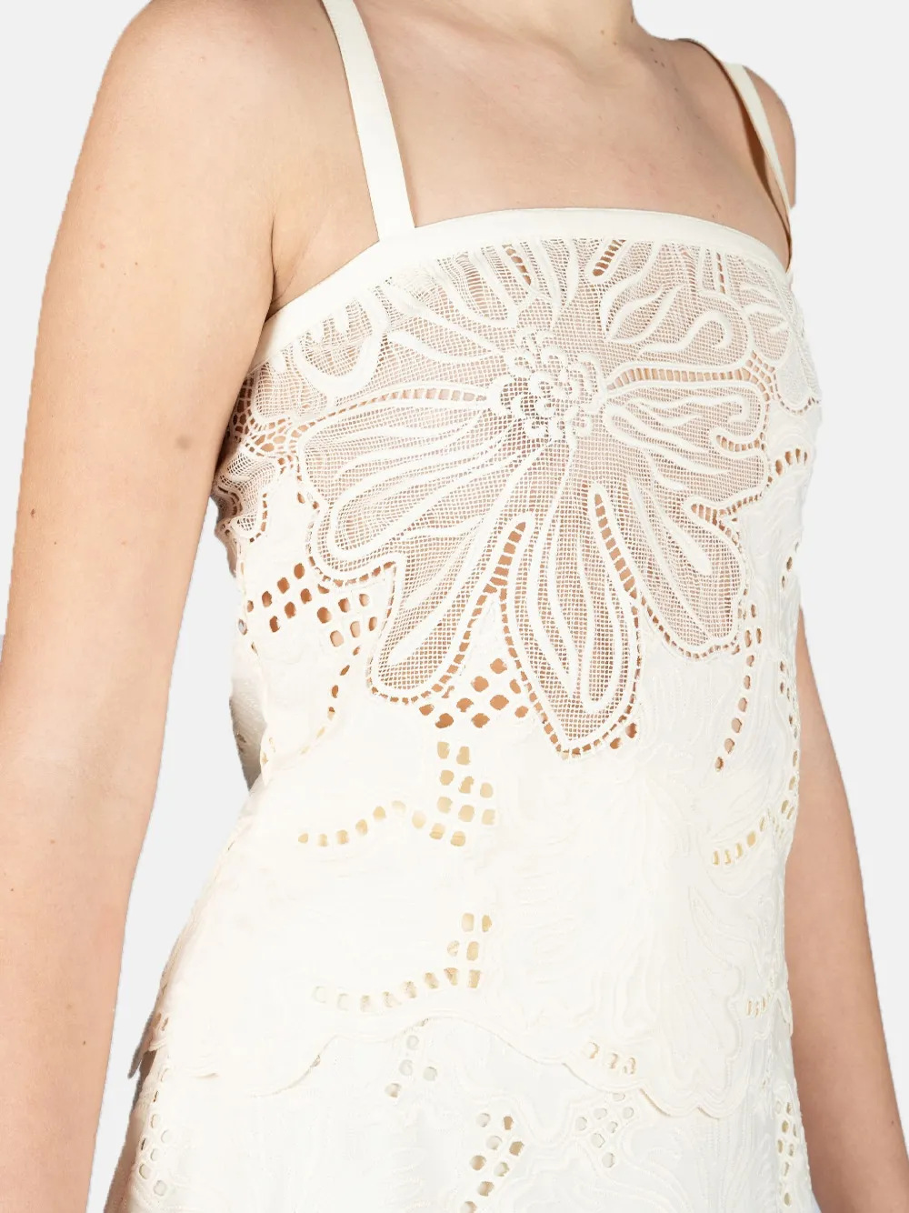 Elie Saab Tanktop met bloemenkant Wit