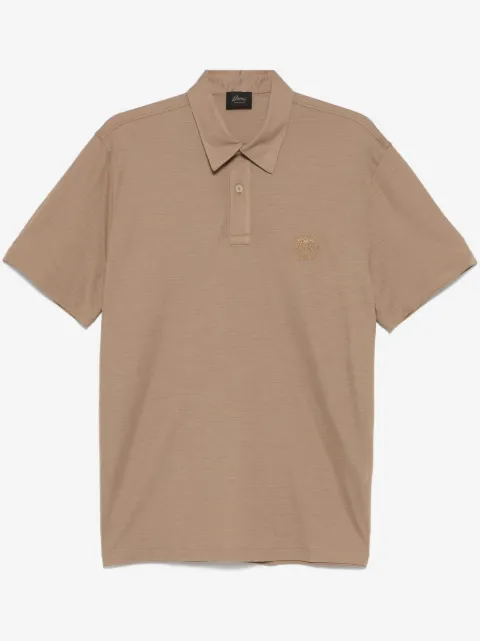 Brioni logo-embroidered polo shirt
