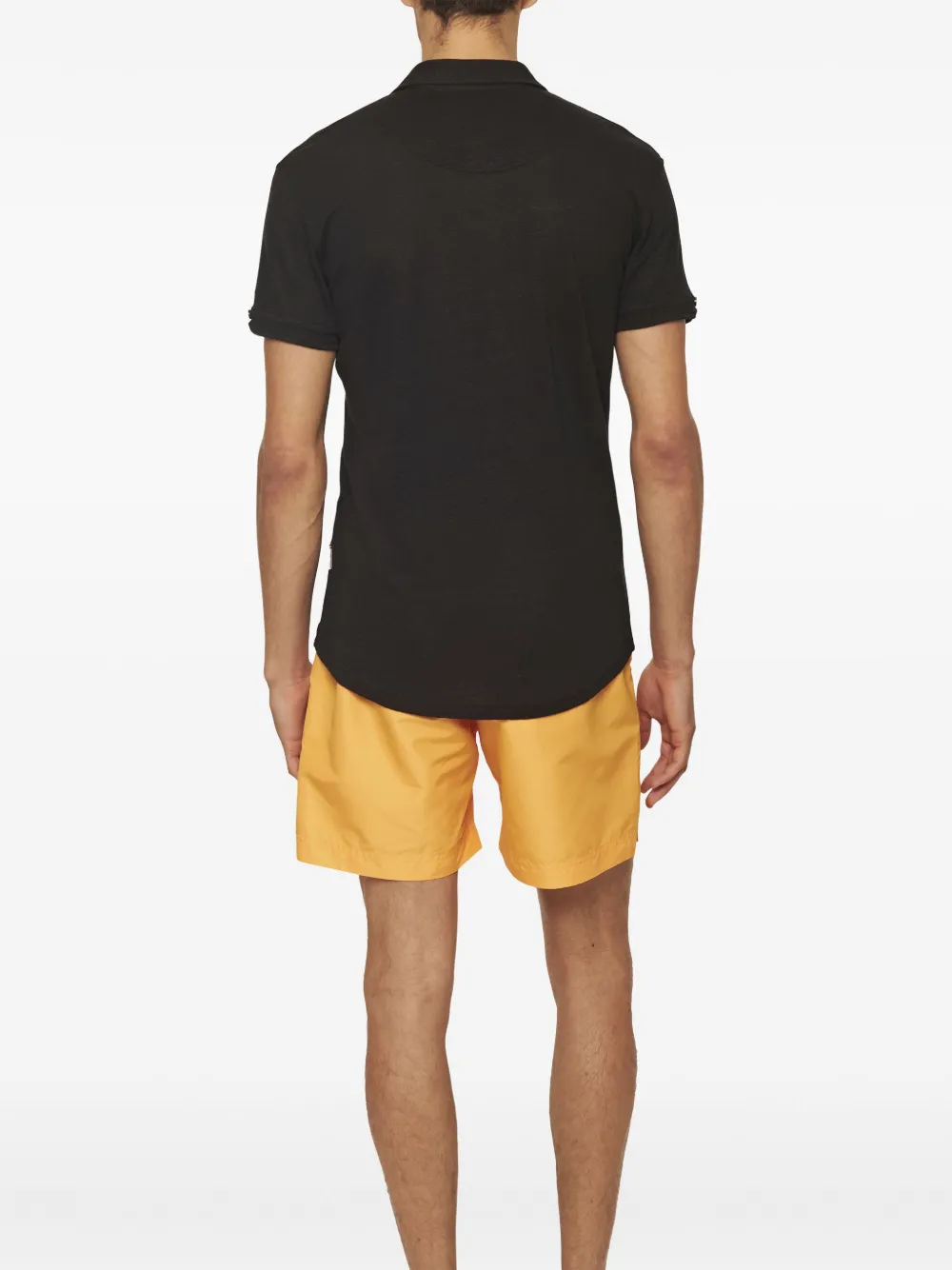 Orlebar Brown Sebastian linnen poloshirt Blauw