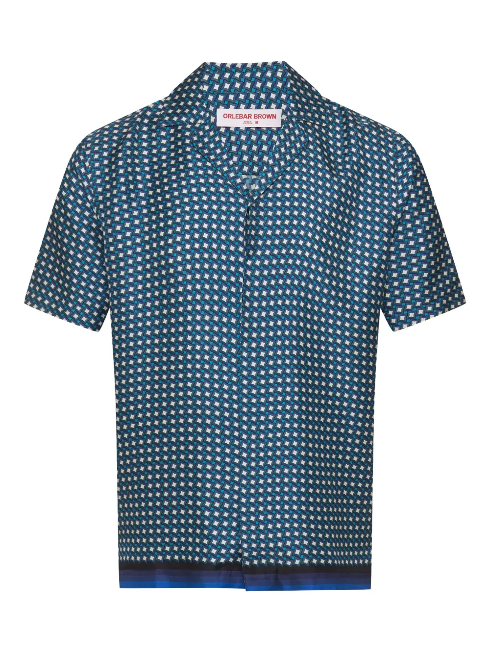 Orlebar Brown Maitan zijden overhemd Blauw