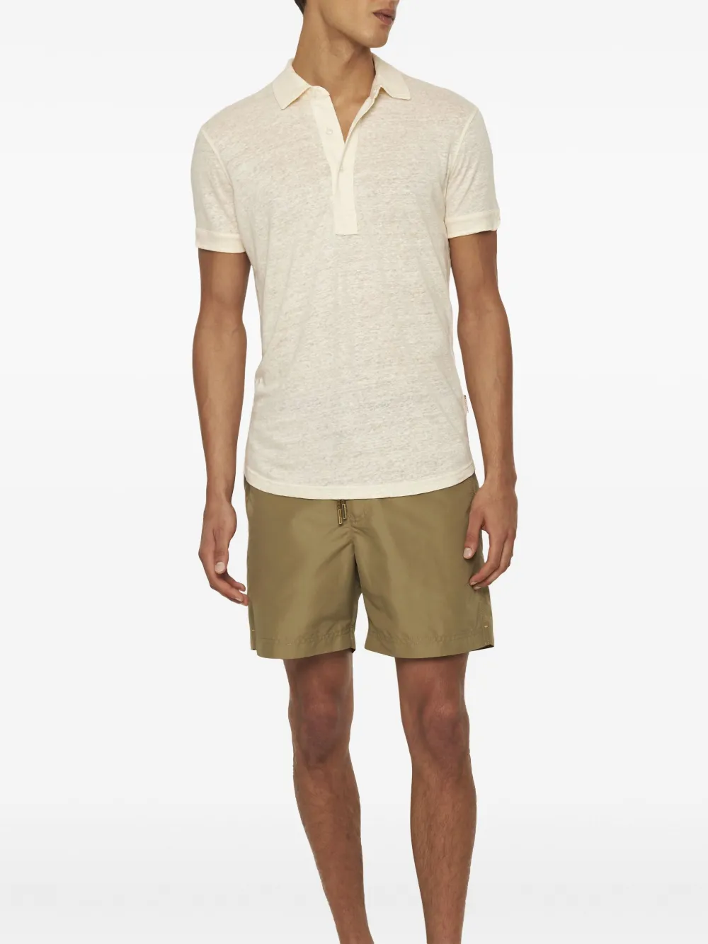 Orlebar Brown Sebastian linnen poloshirt Beige