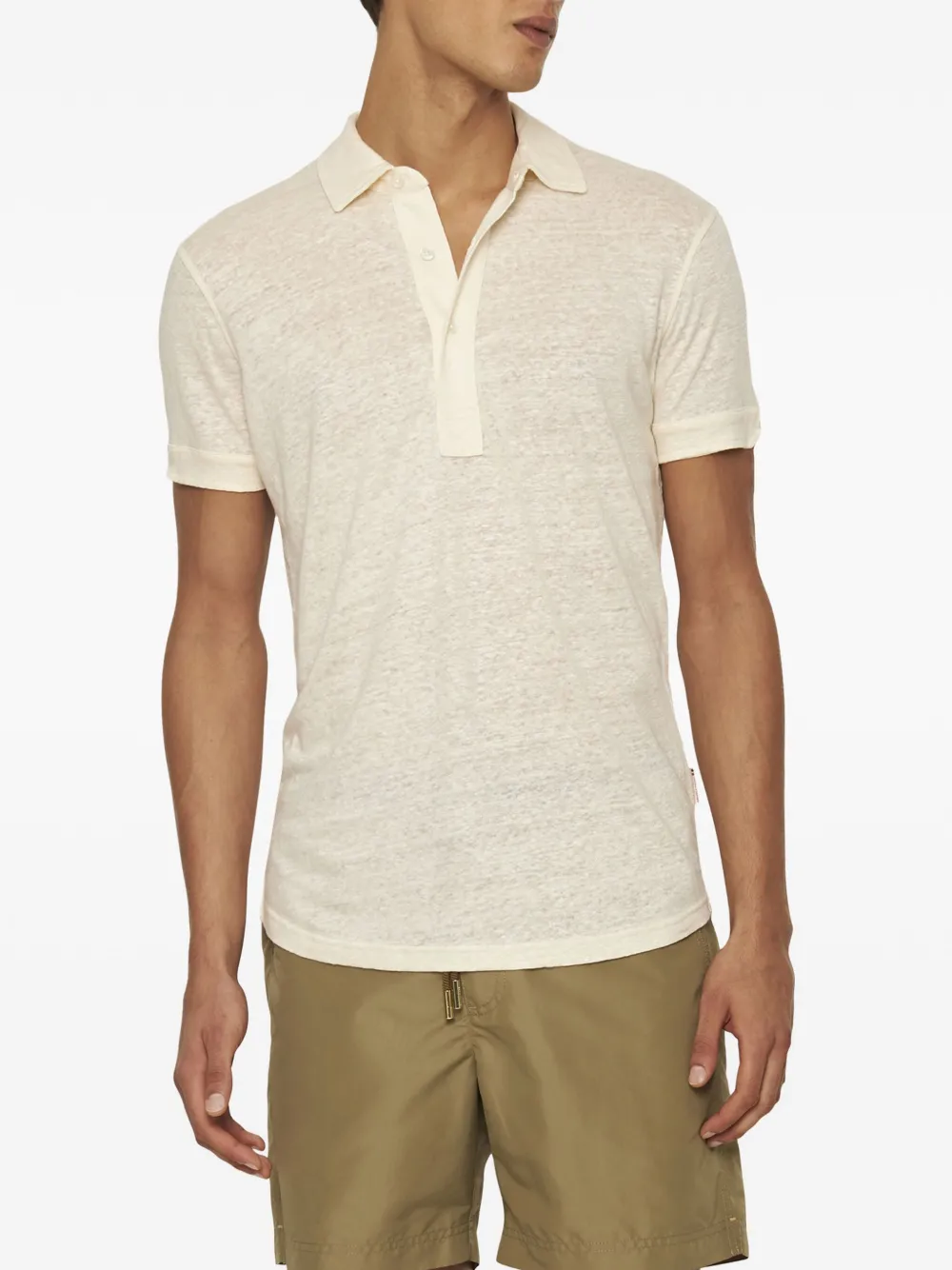 orlebarbrown Orlebar Brown Sebastian linnen poloshirt - Beige