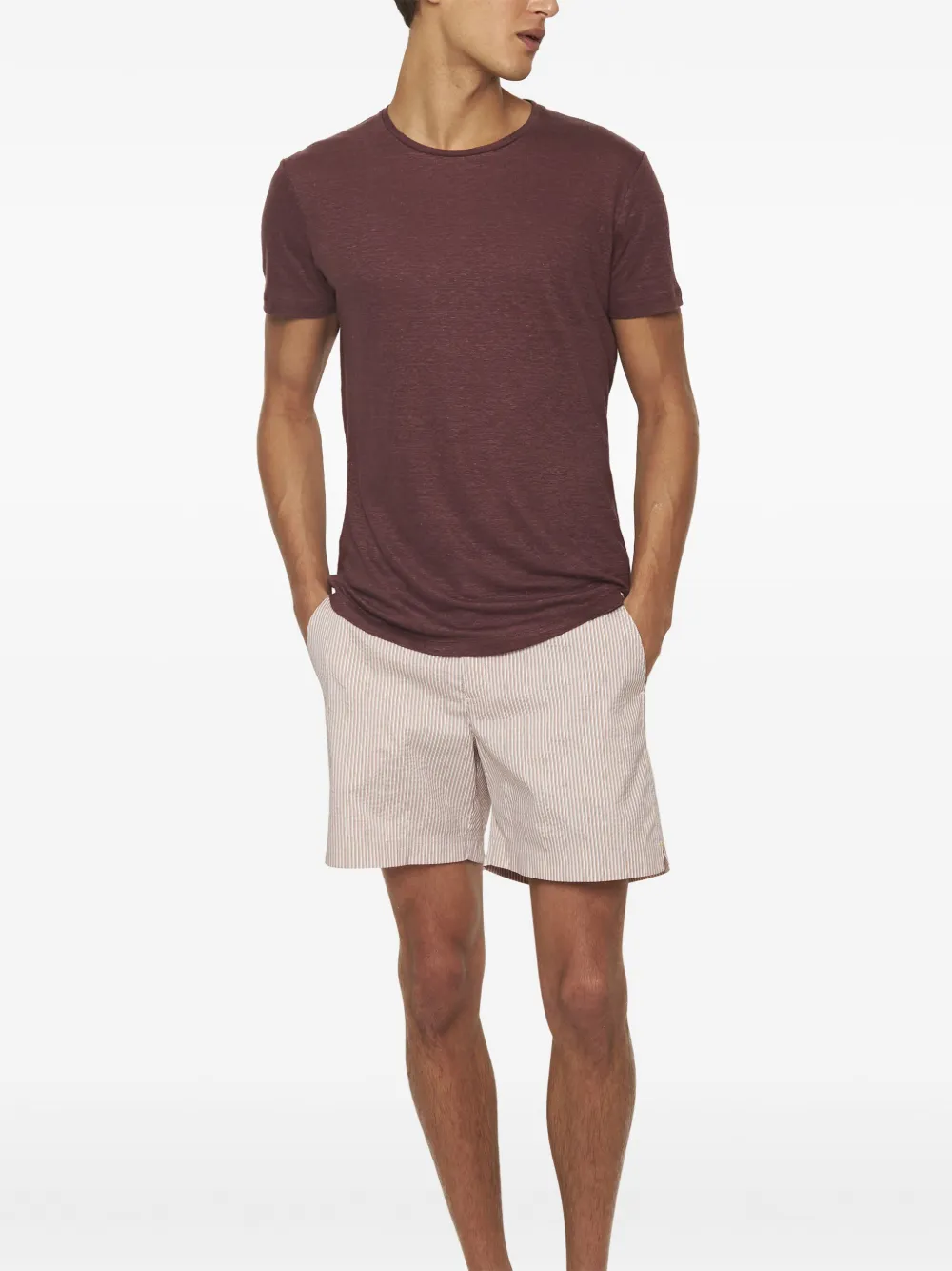 Orlebar Brown Linnen T-shirt - Rood