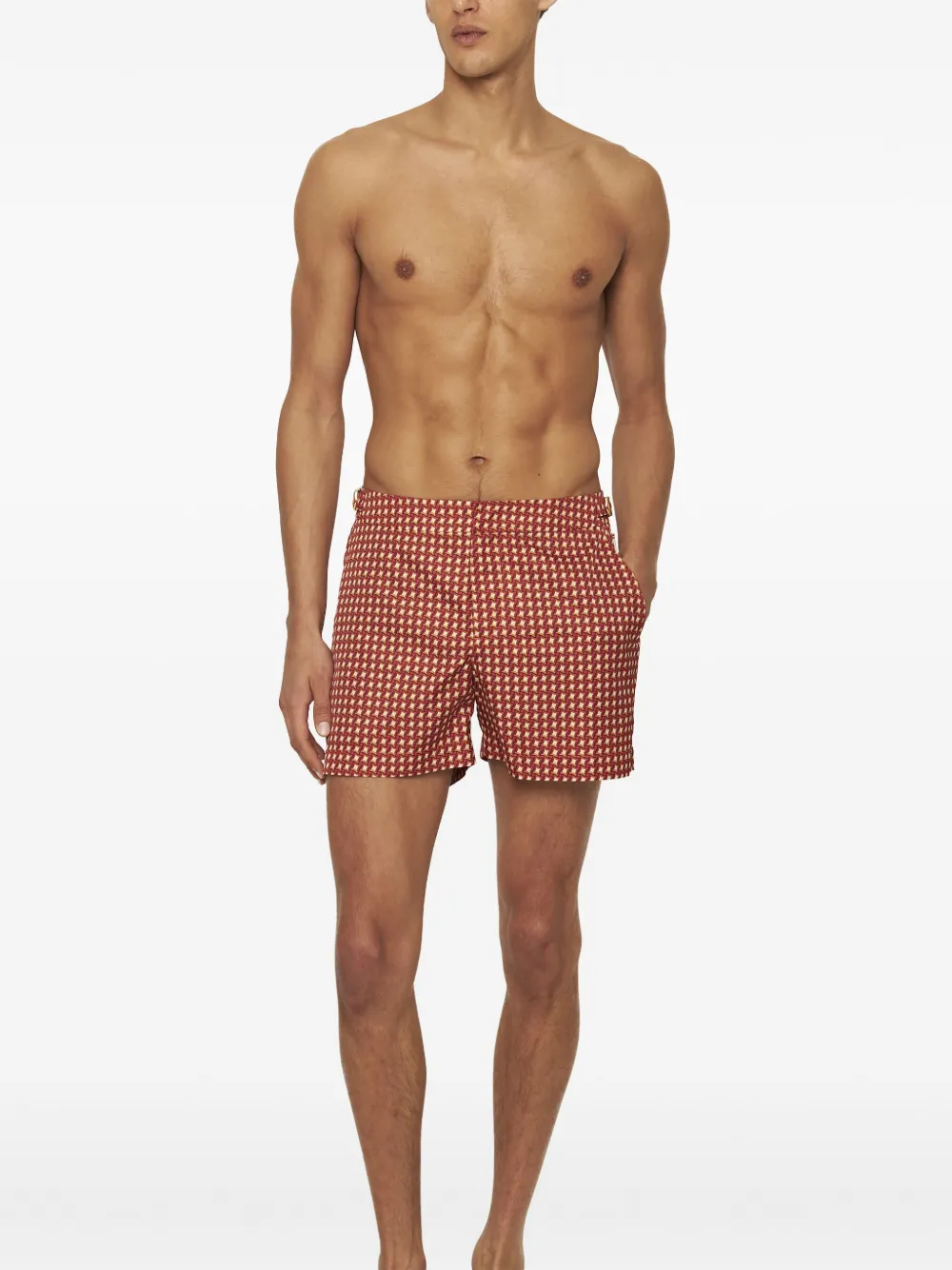 Orlebar Brown Zwembroek meet rits Rood