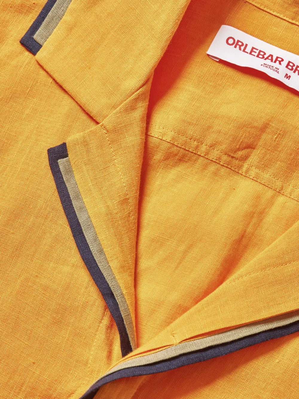 Orlebar Brown Linnen overhemd Oranje