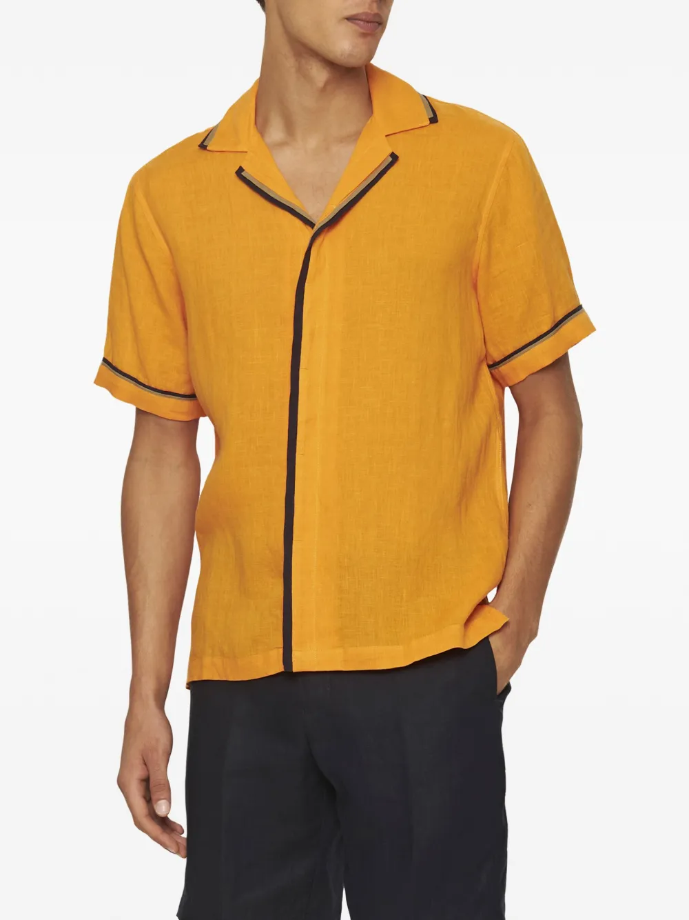 Orlebar Brown Linnen overhemd Oranje