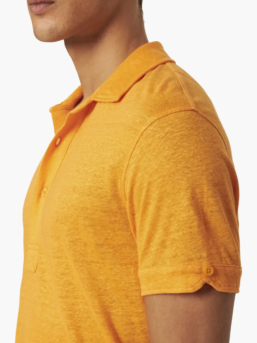 Orlebar Brown Sebastian linnen poloshirt Geel