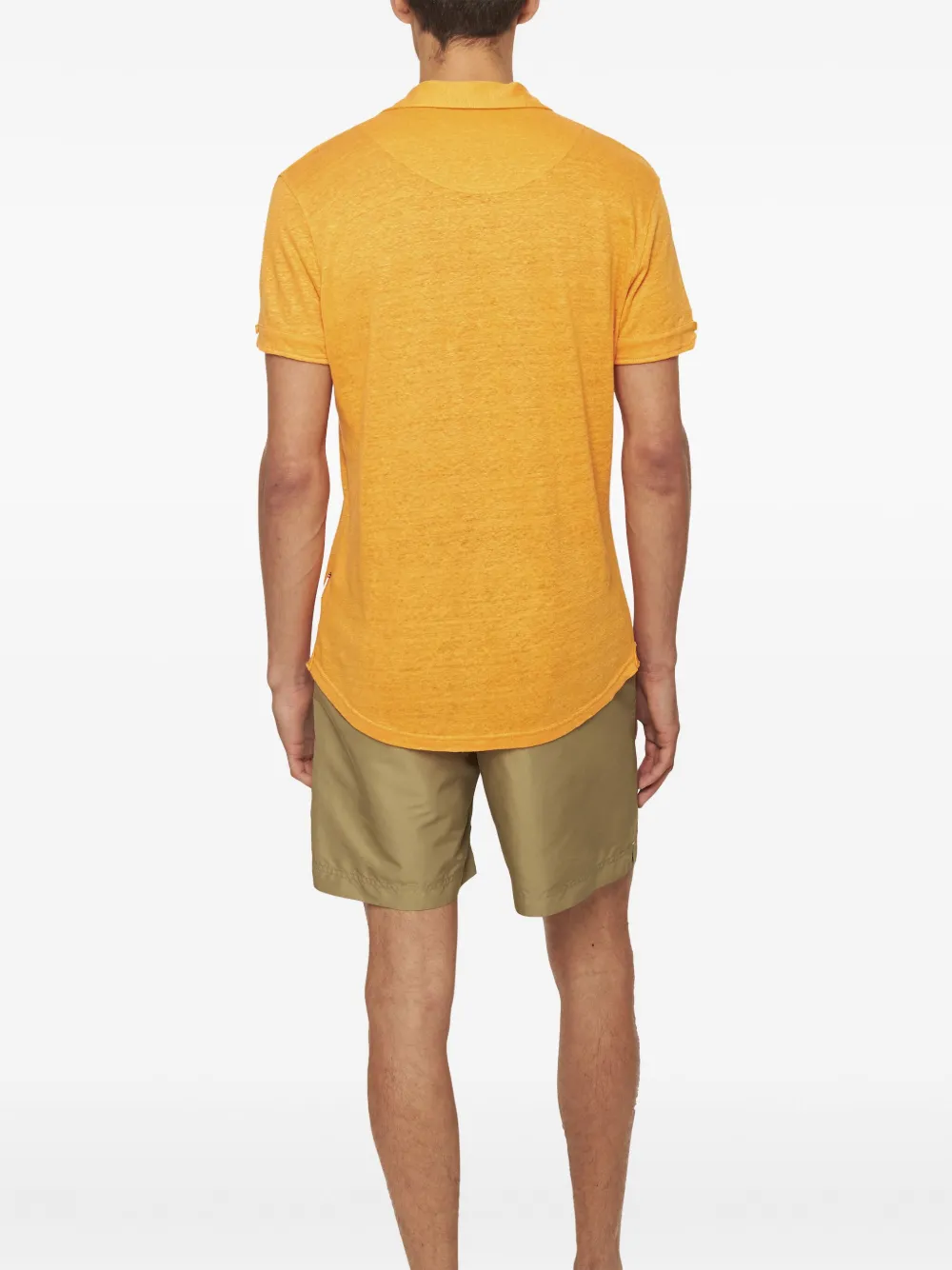 Orlebar Brown Sebastian linnen poloshirt Geel