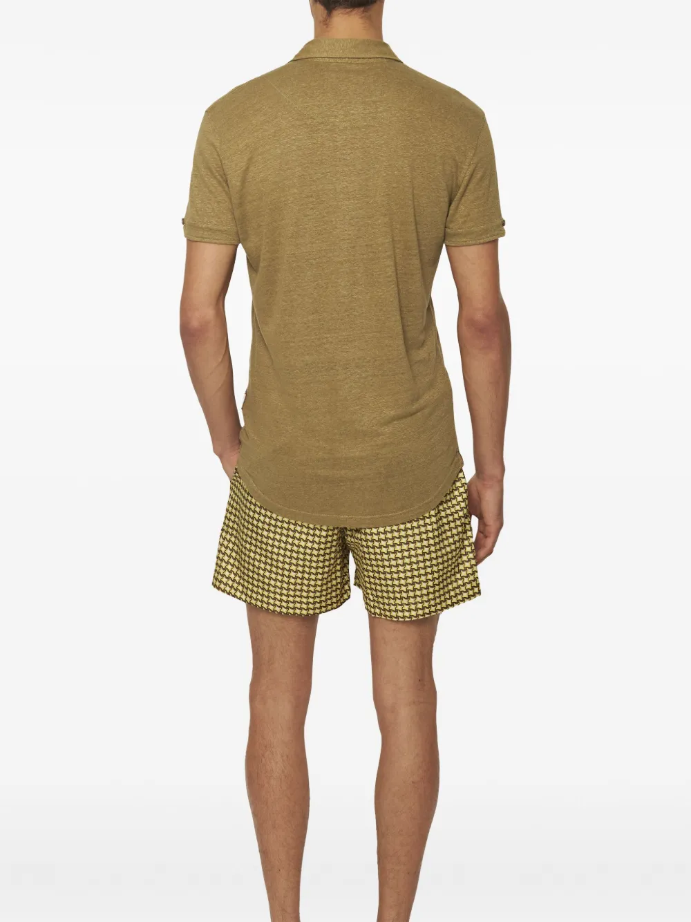 Orlebar Brown Sebastian linnen poloshirt Groen
