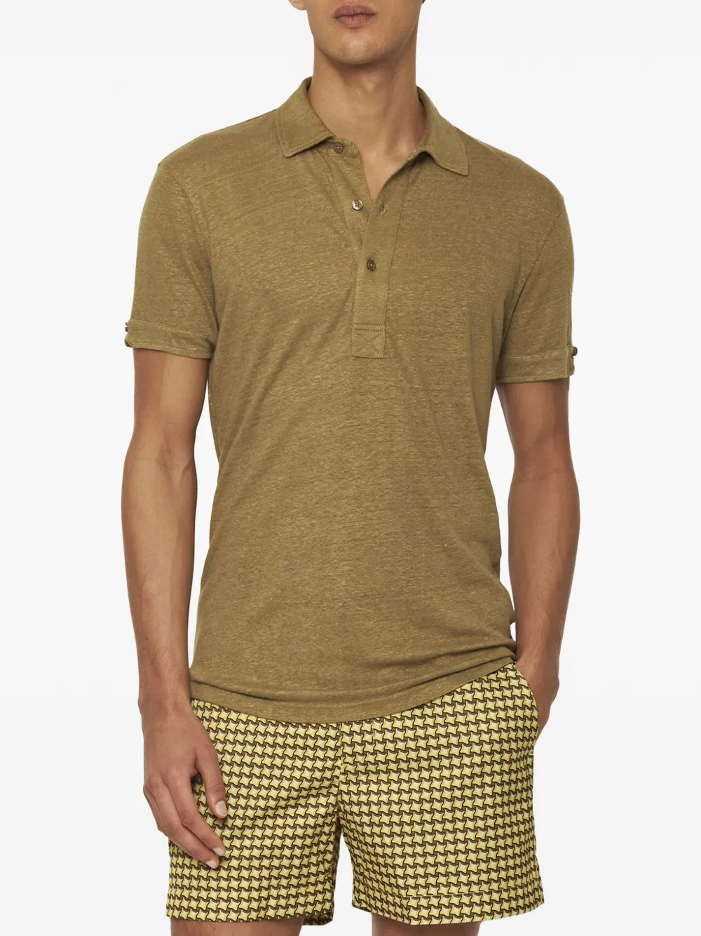 Orlebar Brown Sebastian linnen poloshirt - Groen