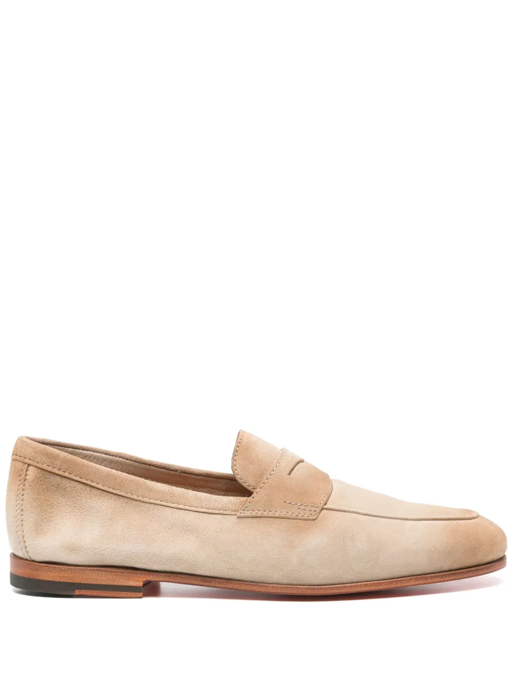 Santoni suede loafers Neutrals