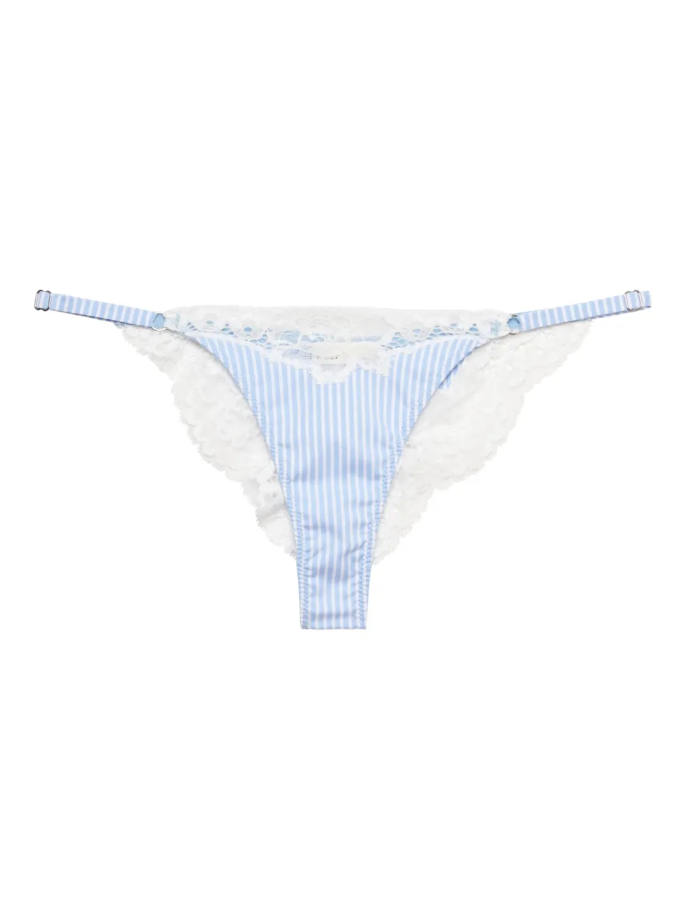 Fleur Du Mal Gestreepte slip met kanten afwerking Blauw
