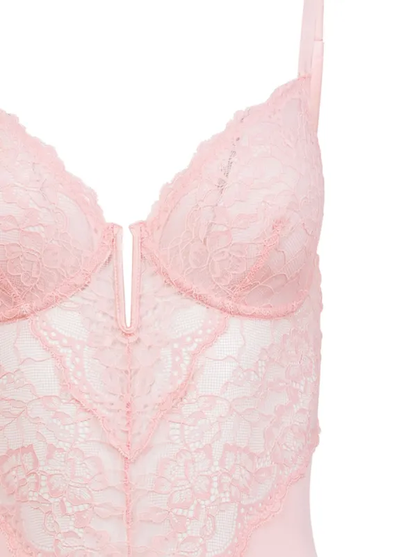 Fleur Du Mal Body Bianca De Encaje Rosa FARFETCH ES